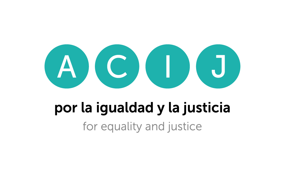ACIJ logo with the words 'for equality and justice' underneath in English and Spanish.