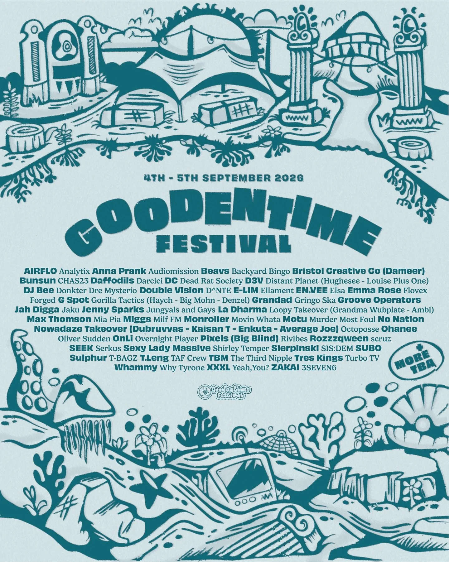 Goodentime Festival 2026 &mdash; Lineup 💃🏽💥

We&rsquo;re buzzing to finally share this year&rsquo;s artists, performers, DJs, collectives, and the next chapter in Goodentime&rsquo;s itinerary of a truly stupendous time.

Expect an eclectic mix of 