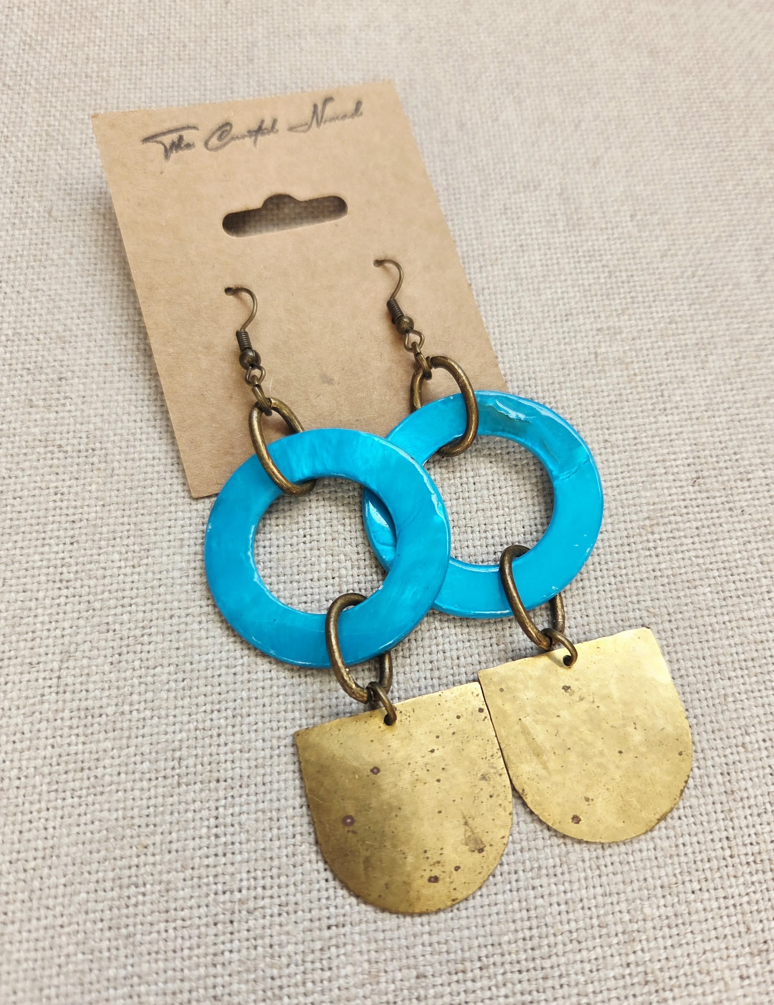 Vintage acrylic rings with brass plate