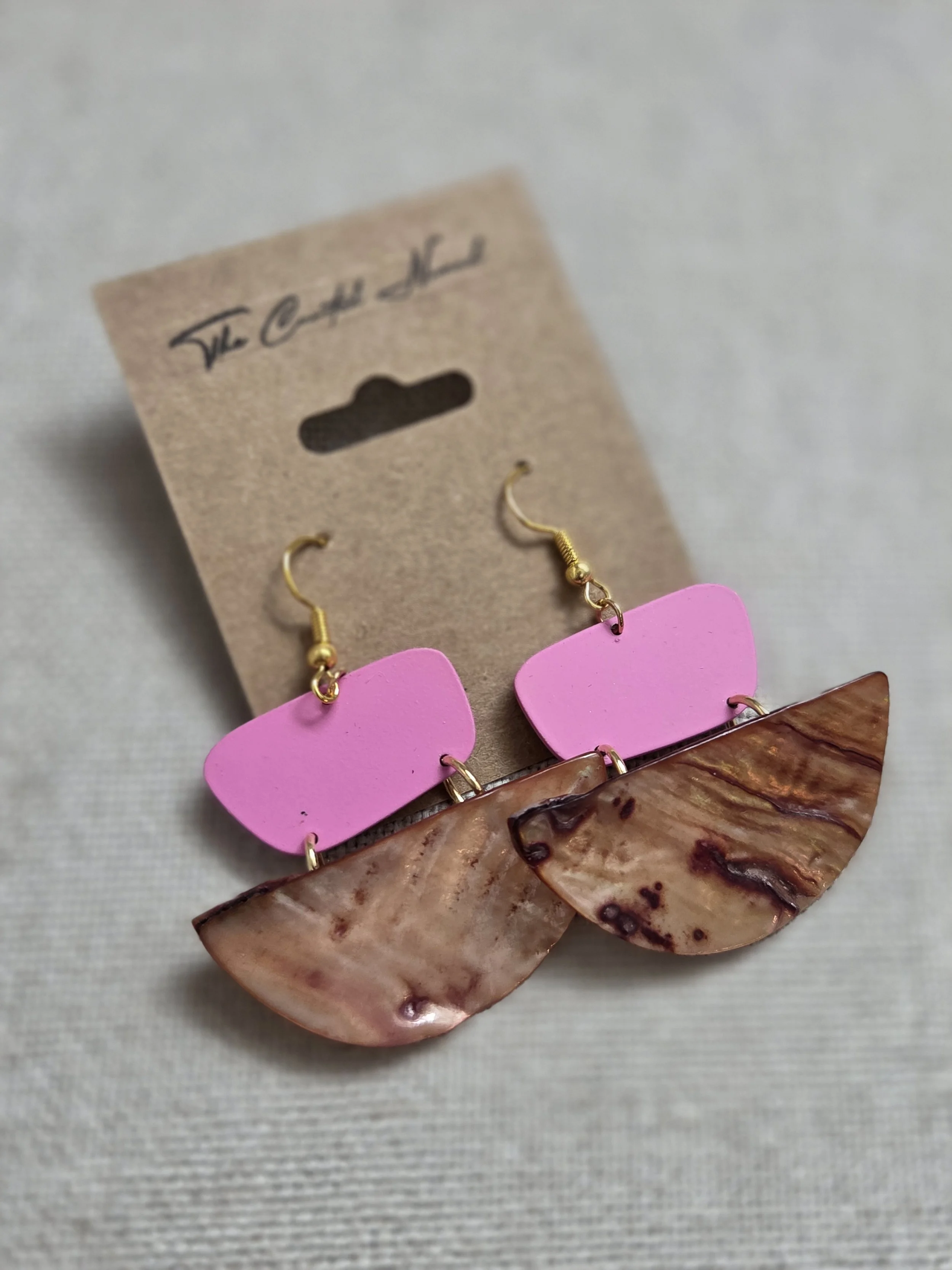 Vintage abalone shell with matte pink