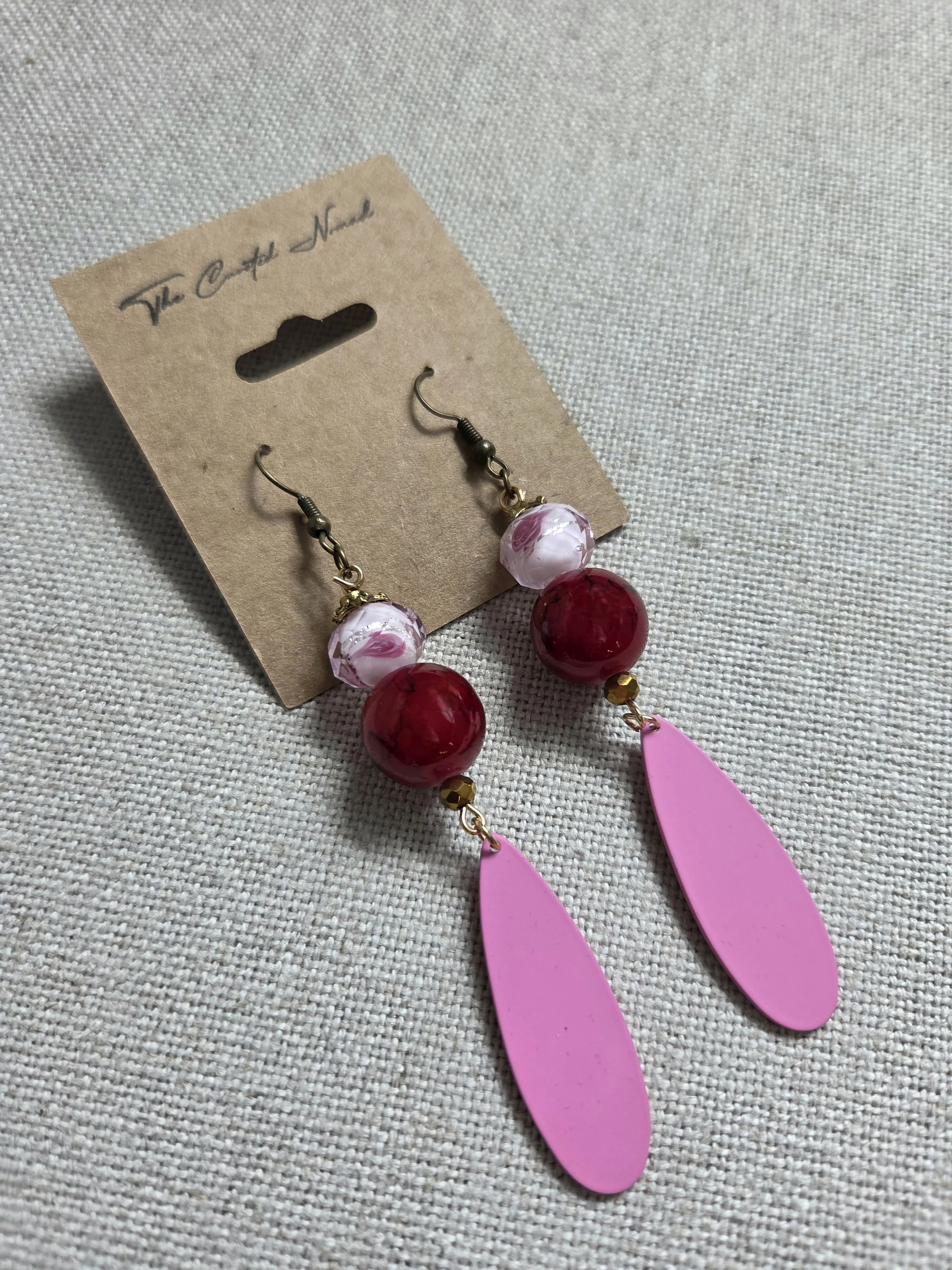 Faceted lined czech glass with matte drops