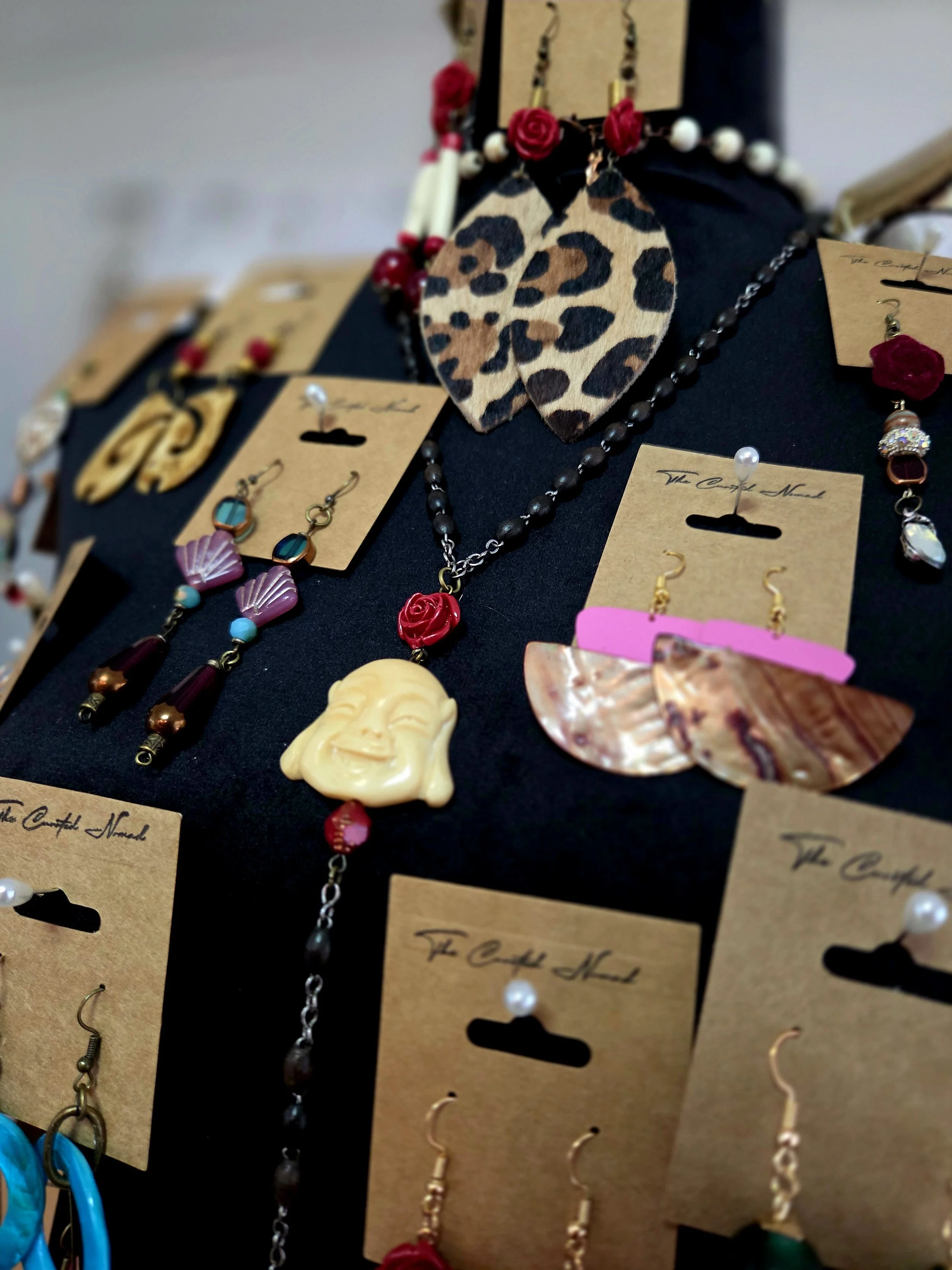 Vintage Rosary Style Buddha Necklace with Hand Carved Soapstone Pendant