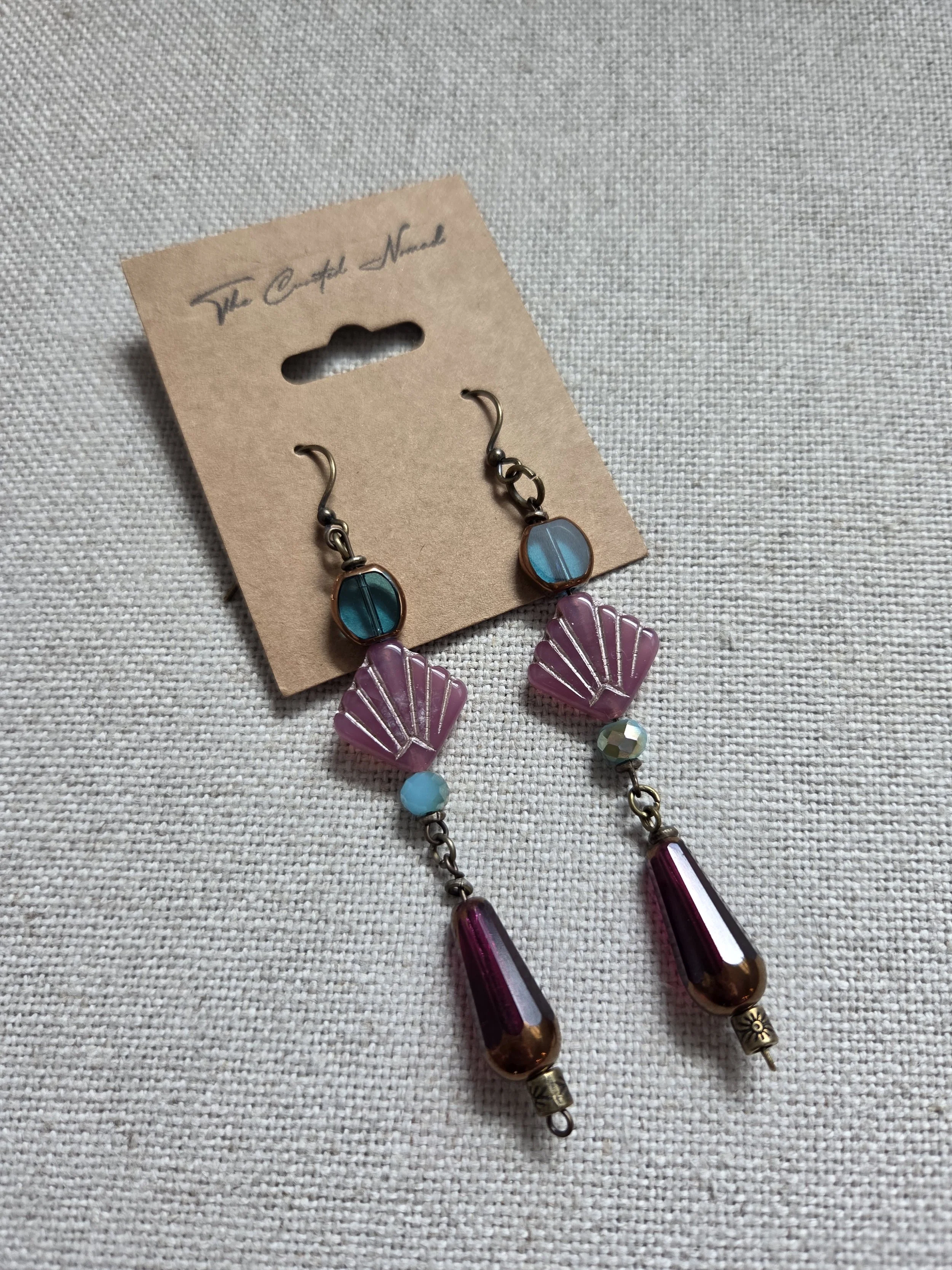 Matte shell with czech glass beads