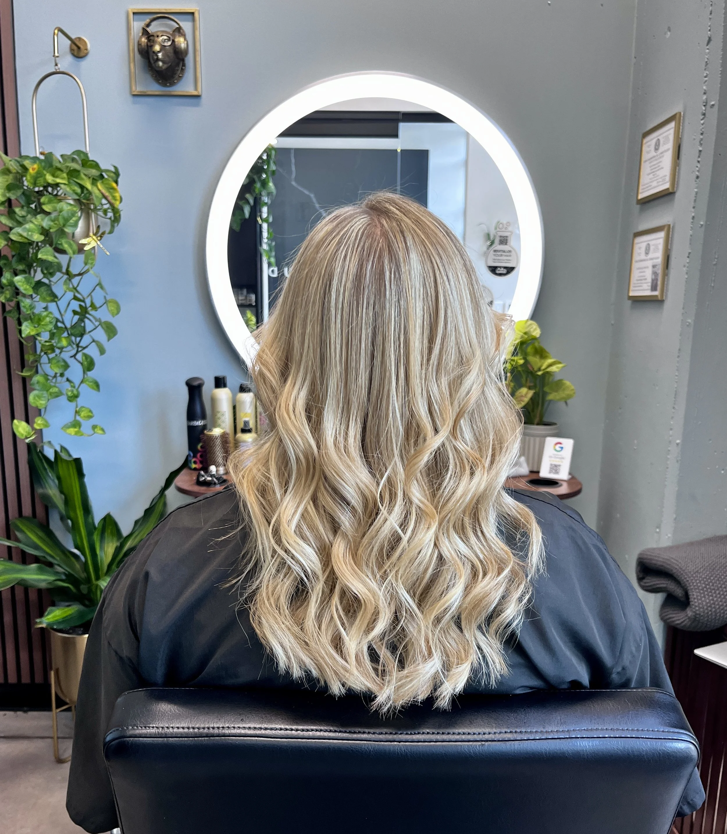 Soft, natural blonde highlights