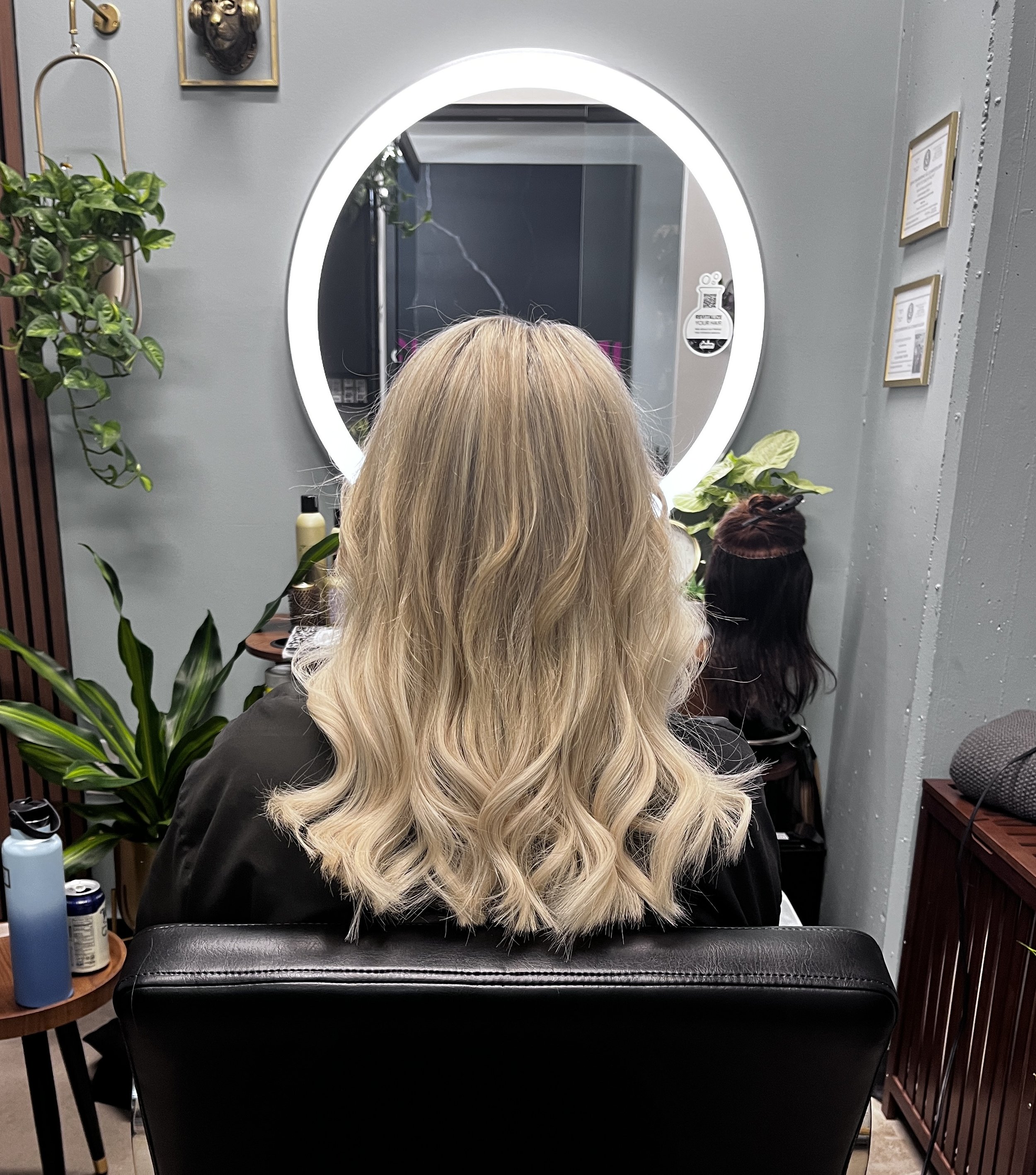 Soft creamy blonde highlights