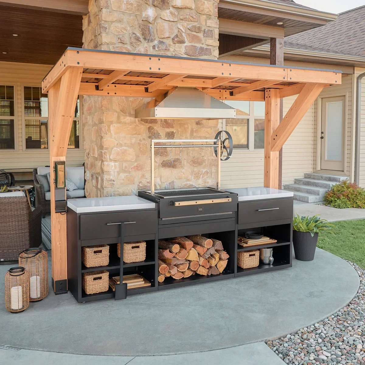Timber Rock Outdoor Argentine Grill Cook Station
