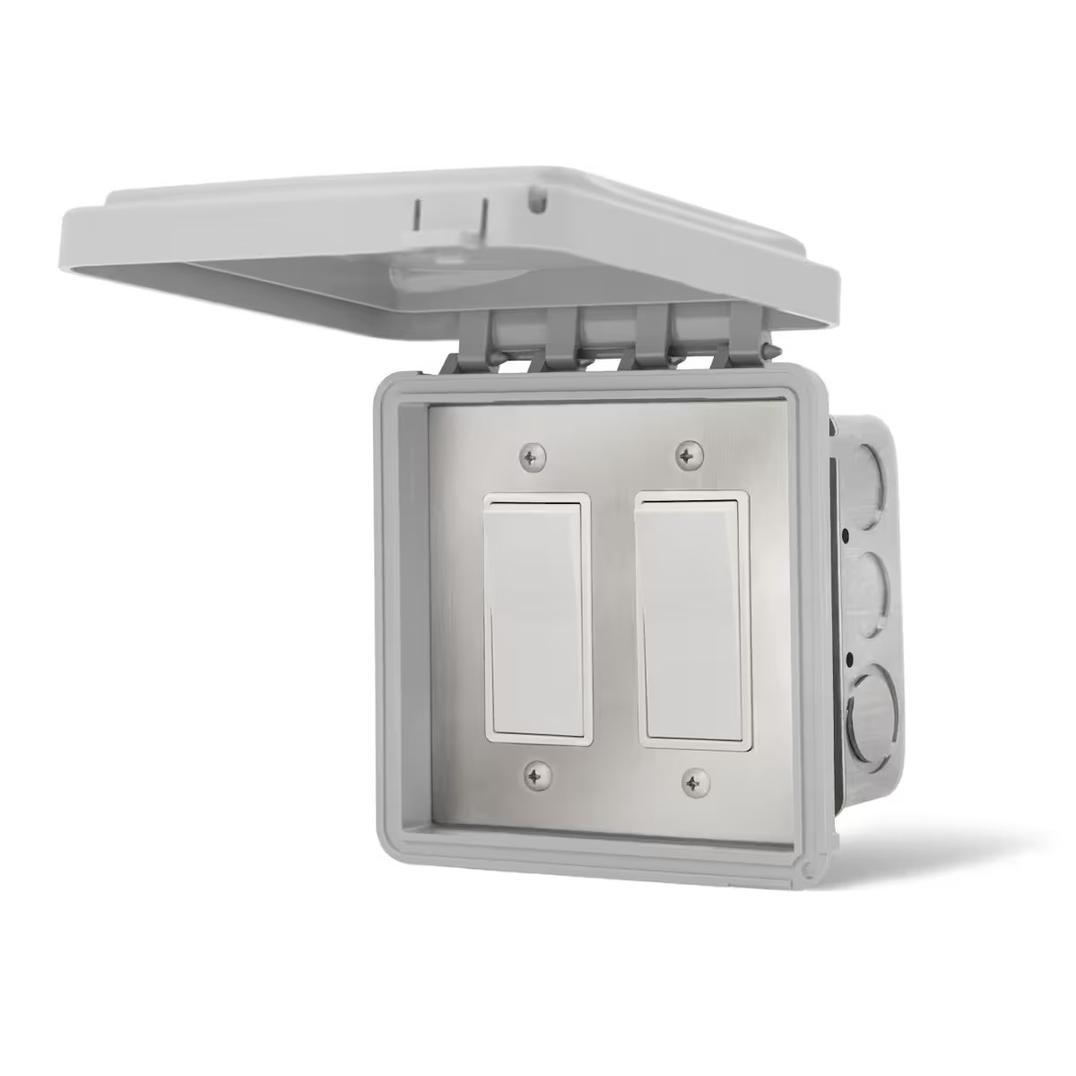 Infratech Dual On/Off Flush Mount Switch with Gang Box and Weatherproof Cover - 14-4415