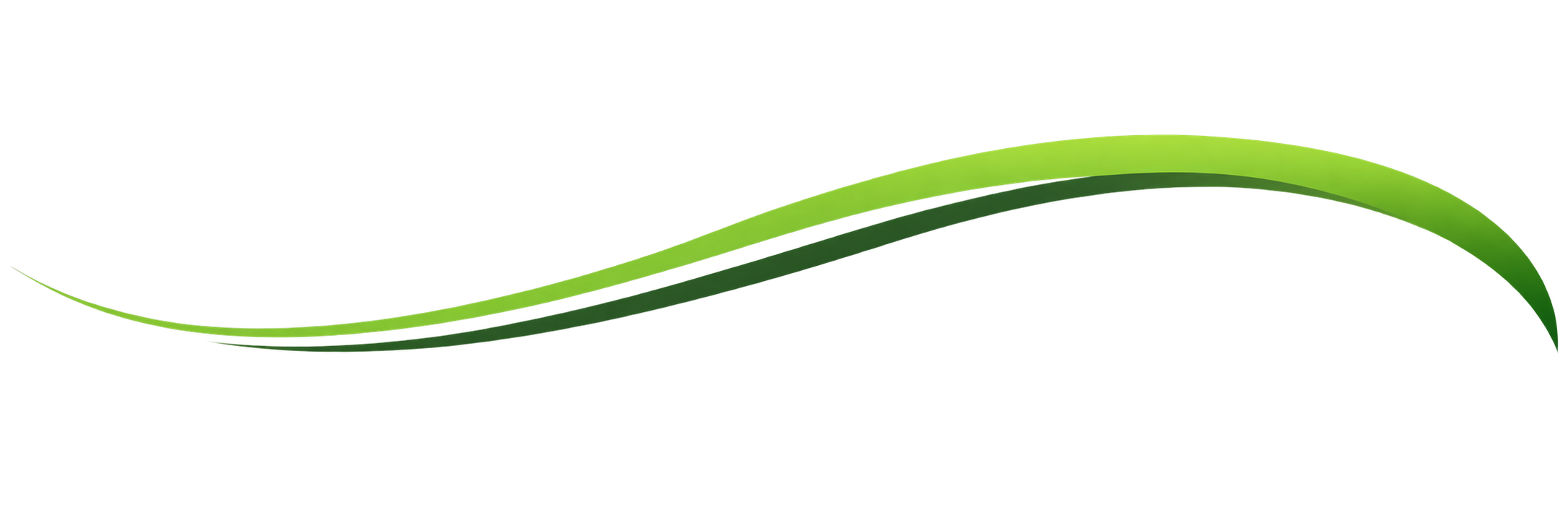 Green overlapping curved lines forming a flowing wave pattern.