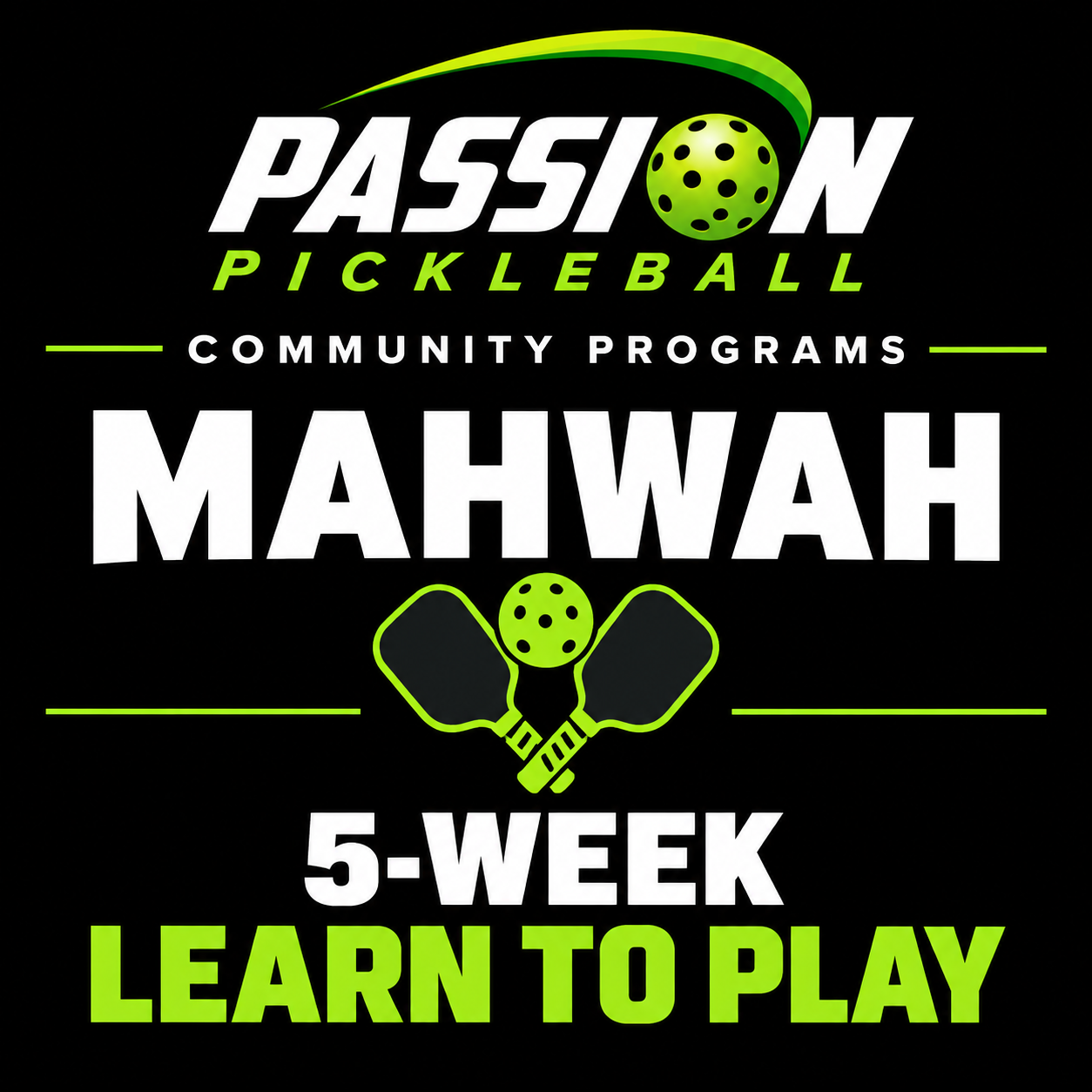 Mahwah – 5-Week Learn to Play Pickleball