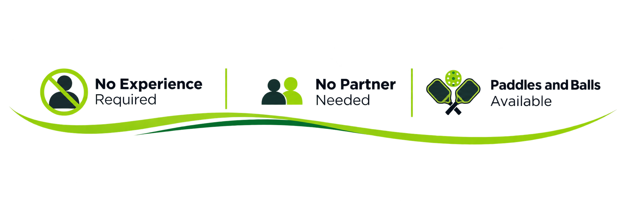 Beginner pickleball at Passion Pickleball requires no experience or partner, with paddles and balls available.