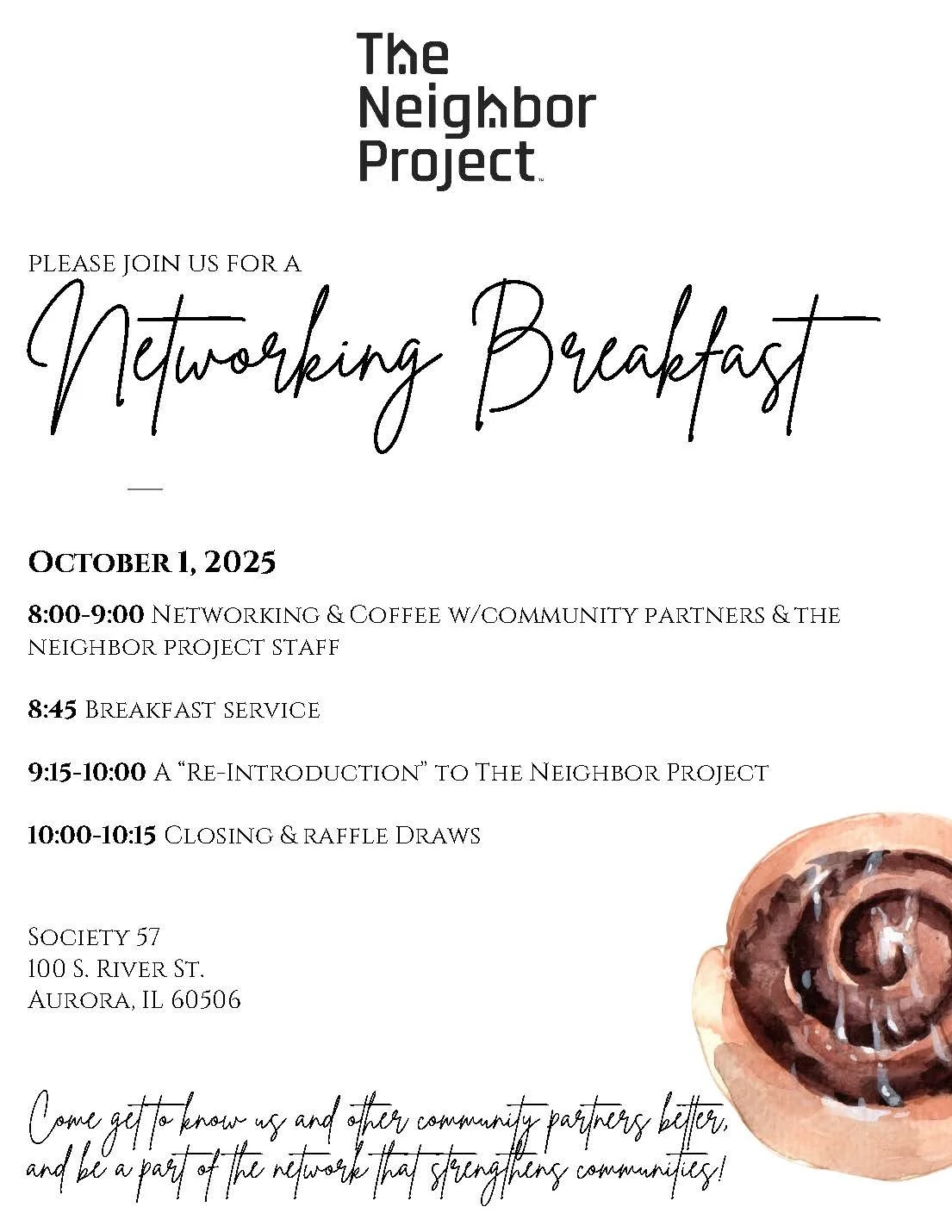 Networking Breakfast! w/ The Neighbor Project at Society 57!
