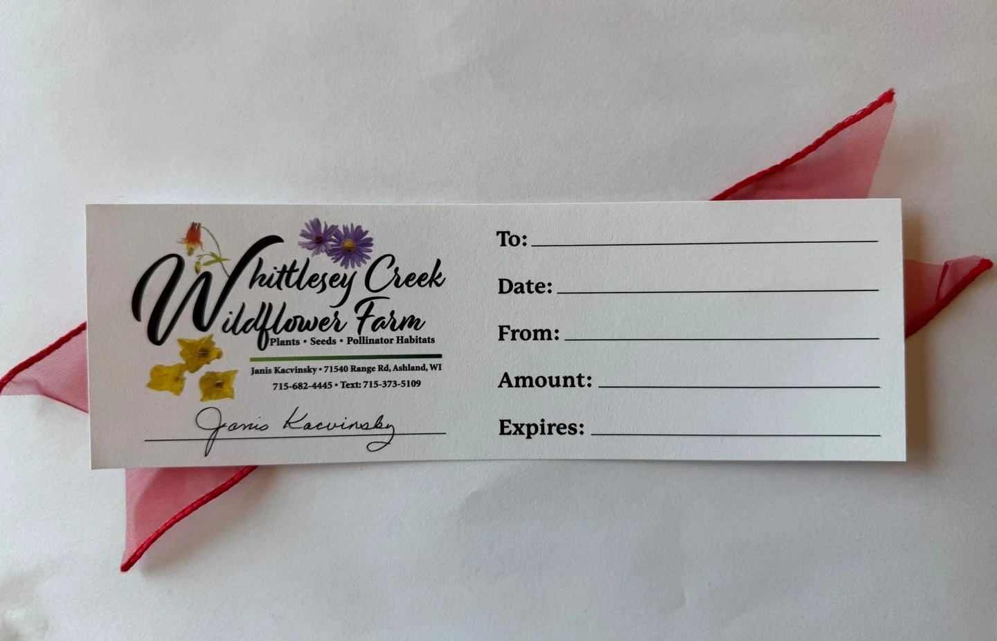 Searching for the perfect gift for your gardening friend?  Look no further!  What gardener wouldn&rsquo;t love a gift certificate to choose their own wildflower seeds or plugs/plants?  Purchase on the farm for use on the farm or visit the website for