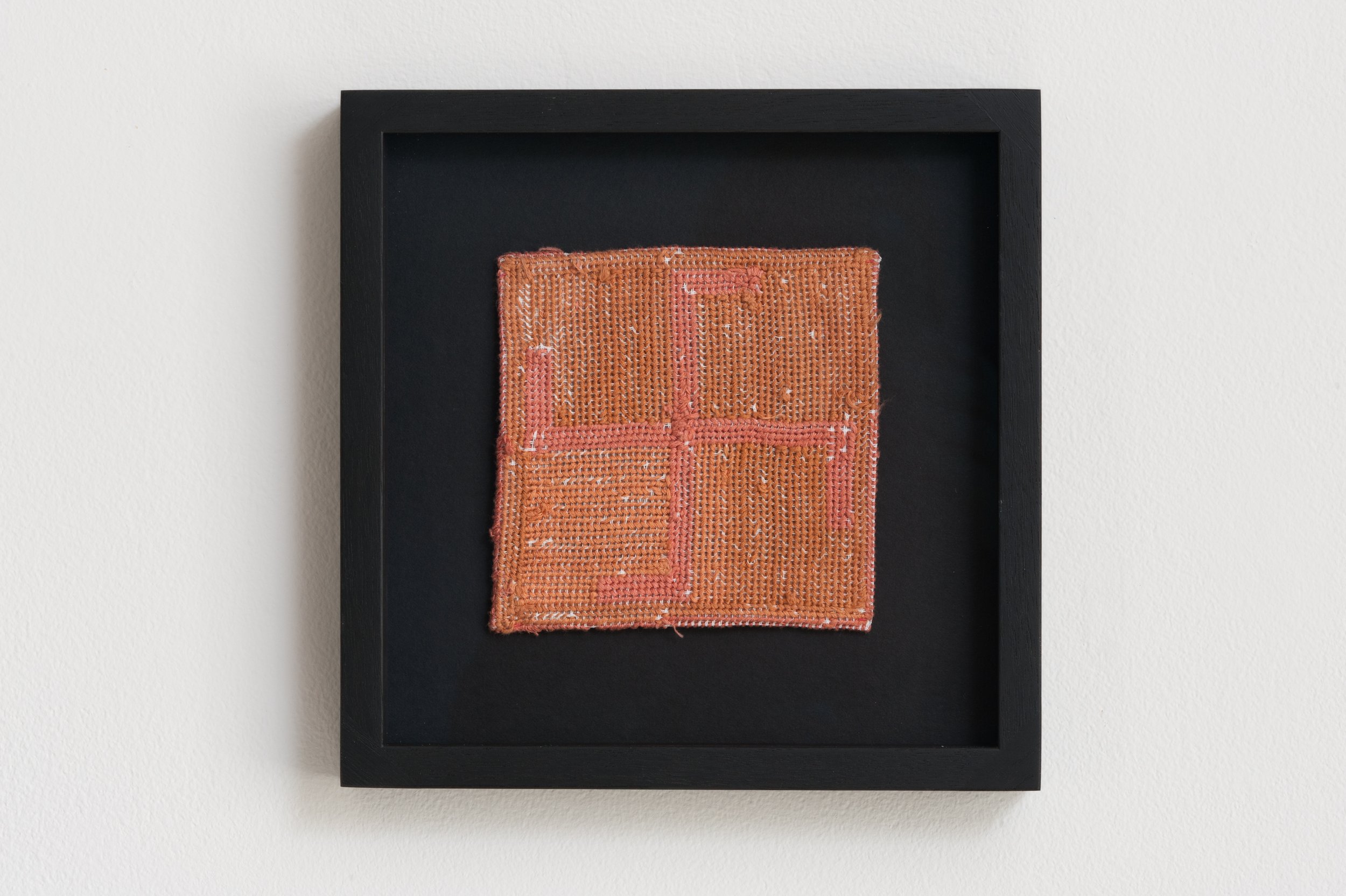 Skin colored Swastika, 2013. Embroidery, frame. 24,5 x 24,5 cm.