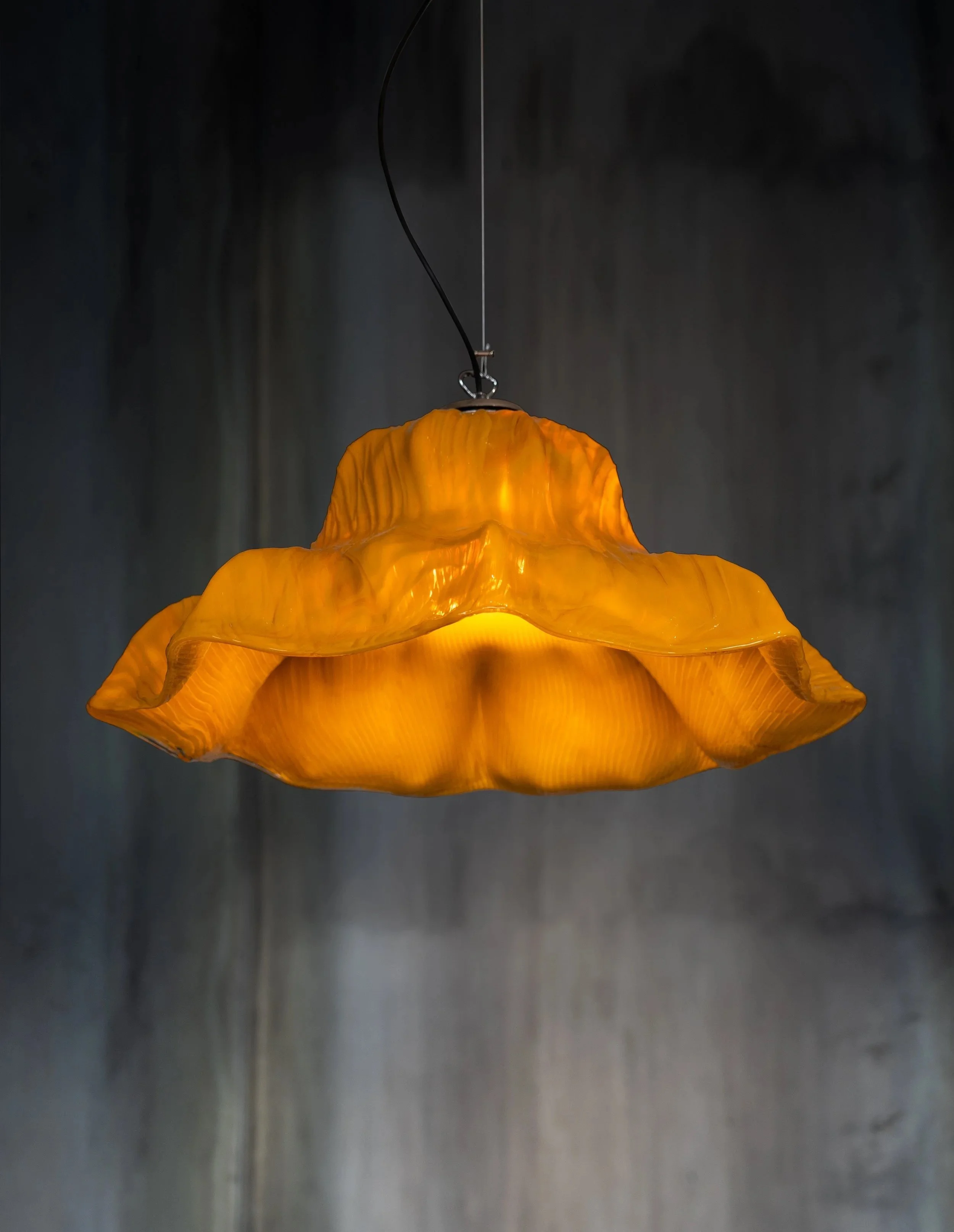 A ceiling lamp from the Ninfee series, designed by Toni Zuccheri for Venini, 1968