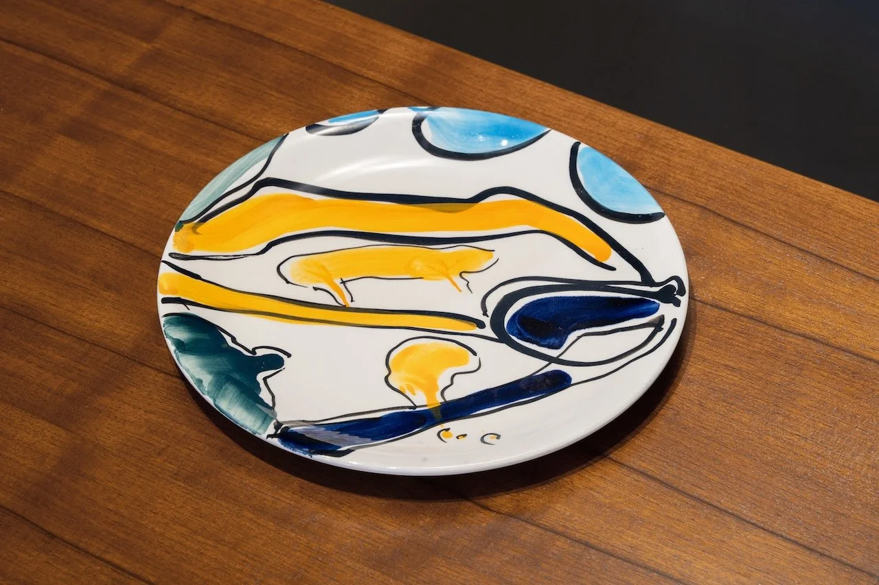 Ceramic plate signed A. Tuninetto, 1976. Ceramiche Ved. Besio e Figlio.