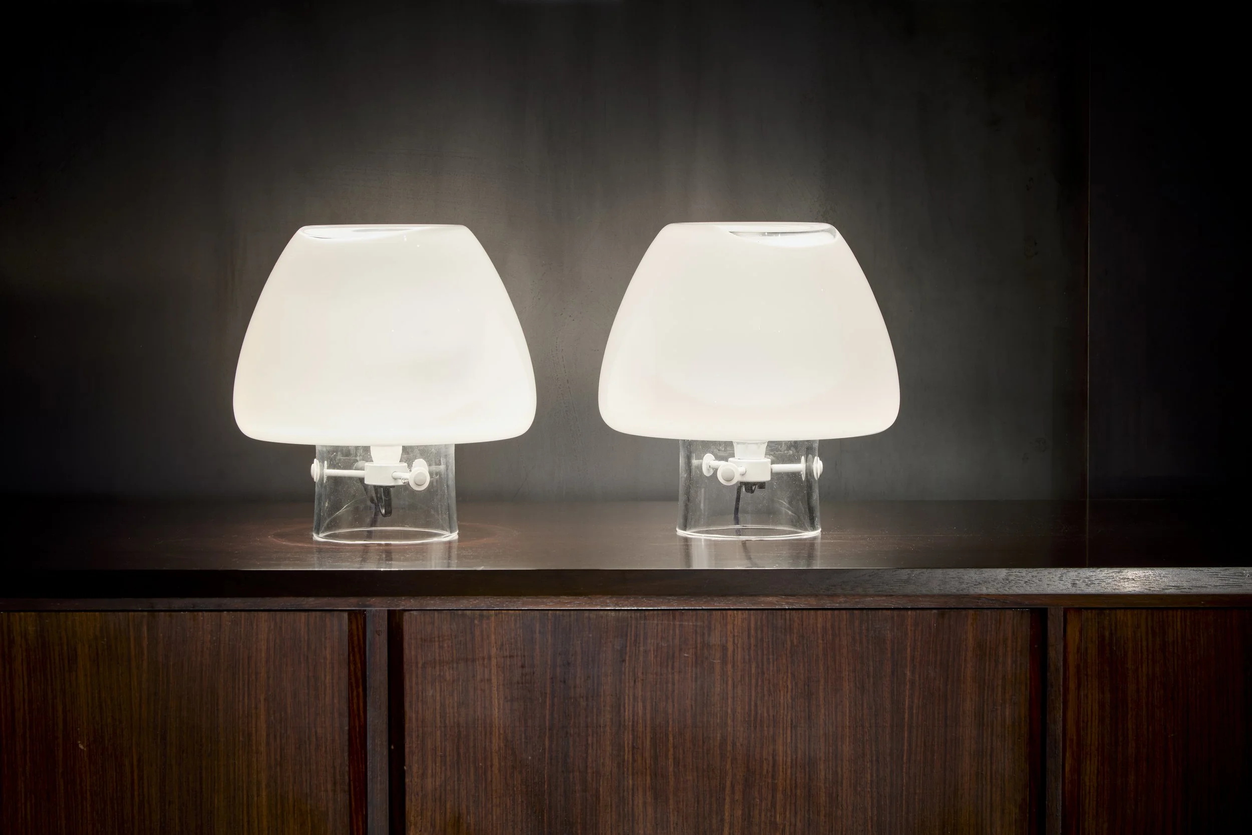 Pair of “Boleto piccolo” lamps by A. Mangiarotti for Pollux Skipper, 1985.