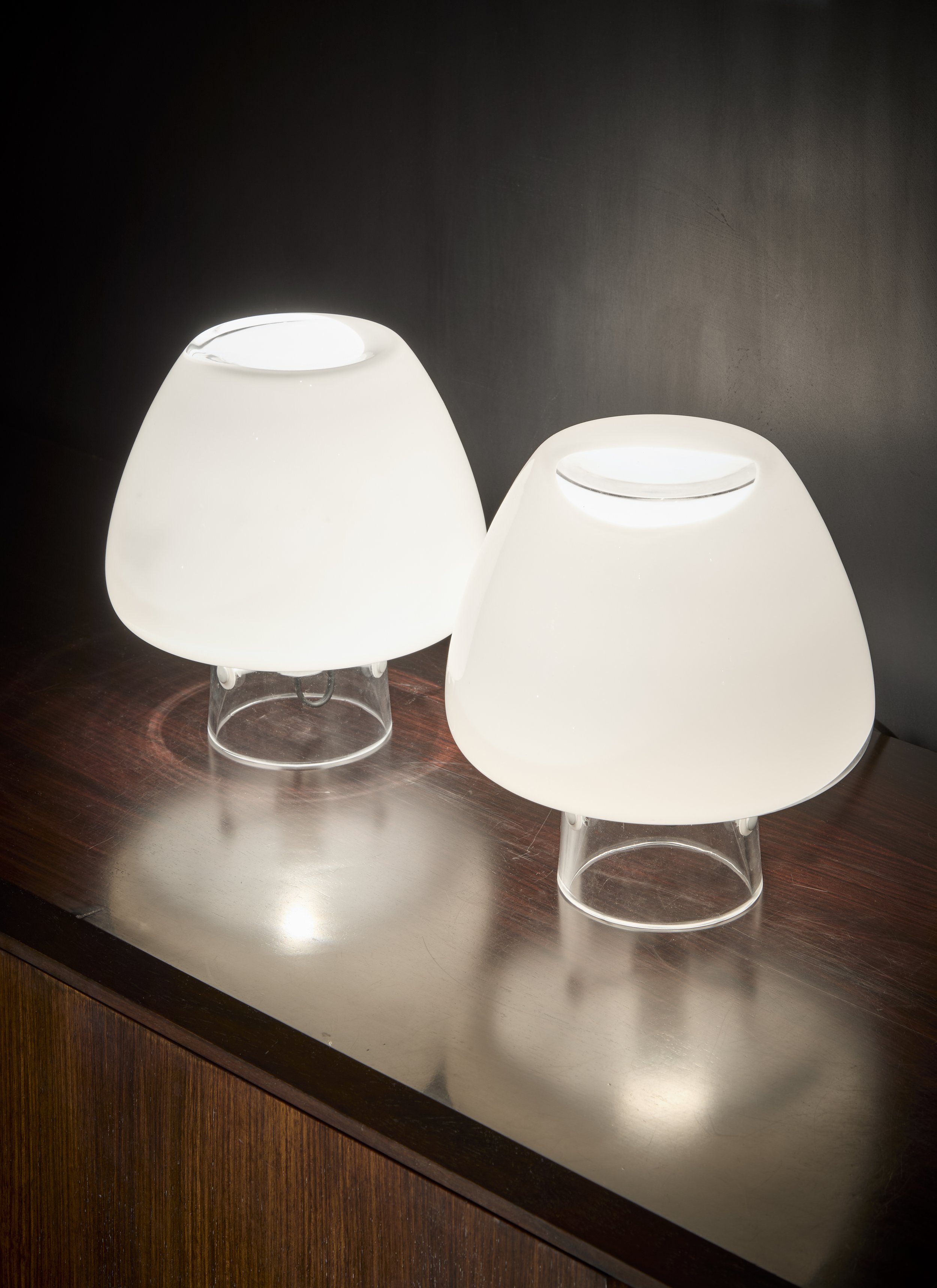 Pair of “Boleto piccolo” lamps by A. Mangiarotti for Pollux Skipper, 1985.