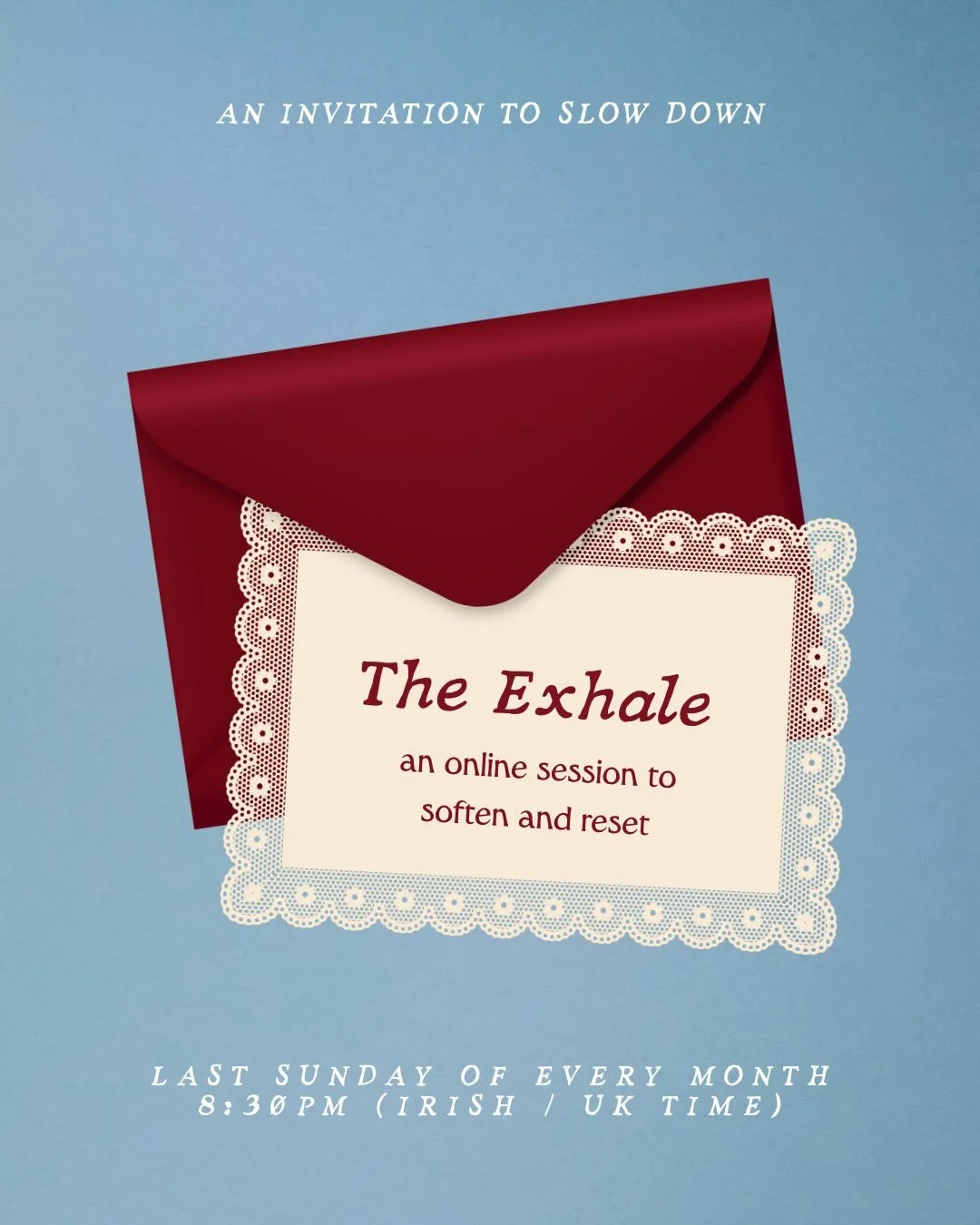 🤍The Exhale ~ a online session to soften and reset ~ first session this Sunday, 26 April ☁️

I&rsquo;ve been thinking about creating something we can come back to more regularly &mdash; a touchpoint outside of retreats and in-person classes (hoping 