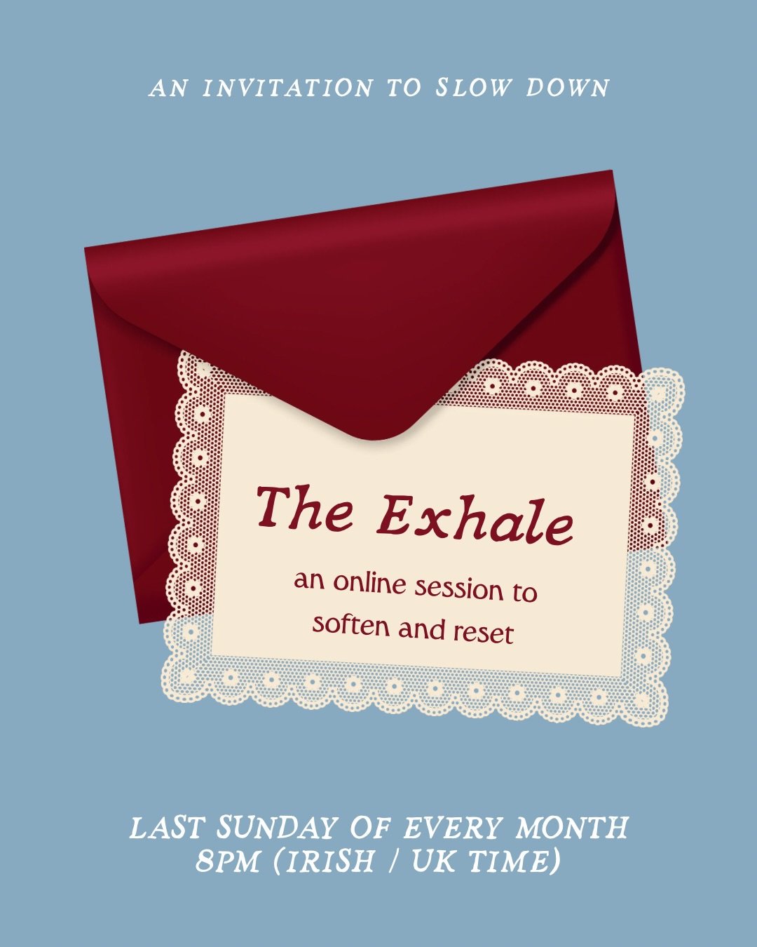 🤍 The Exhale ~ a monthly online session to soften and reset ~ next session Sunday, 31 May at 8pm BST / 9pm CET ☁️

I&rsquo;ve been wanting to create something we can return to more regularly &mdash; a gentle touchpoint outside of retreats and in-per