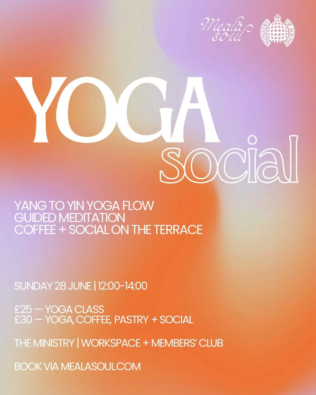 So excited to be hosting this Yoga Social with my girl @yogaawithava at the beautiful @theministry.london members club + co-working space on Sunday 28 June.

We wanted to create something that feels equal parts uplifting, grounding, and genuinely rel
