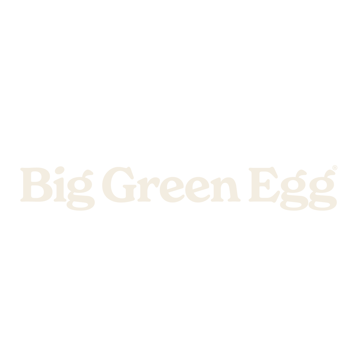 Logo for Big Green Egg featuring a green egg-shaped icon and the text 'Big Green Egg' below.