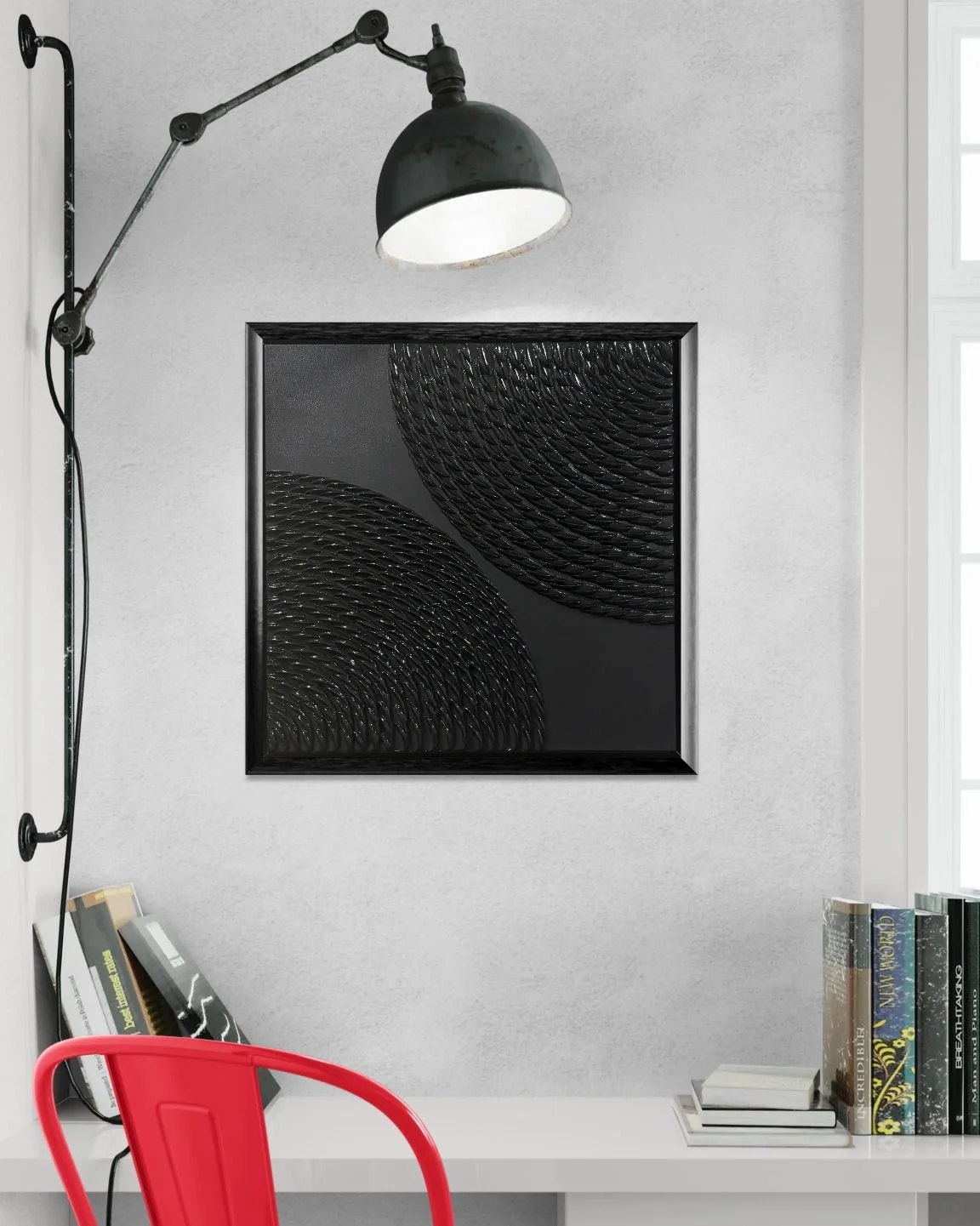 This piece provides a sense of order through subtle shifts in light and surface.
