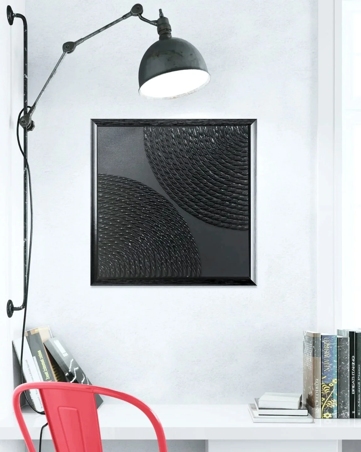 This piece provides a sense of order through subtle shifts in light and surface.
