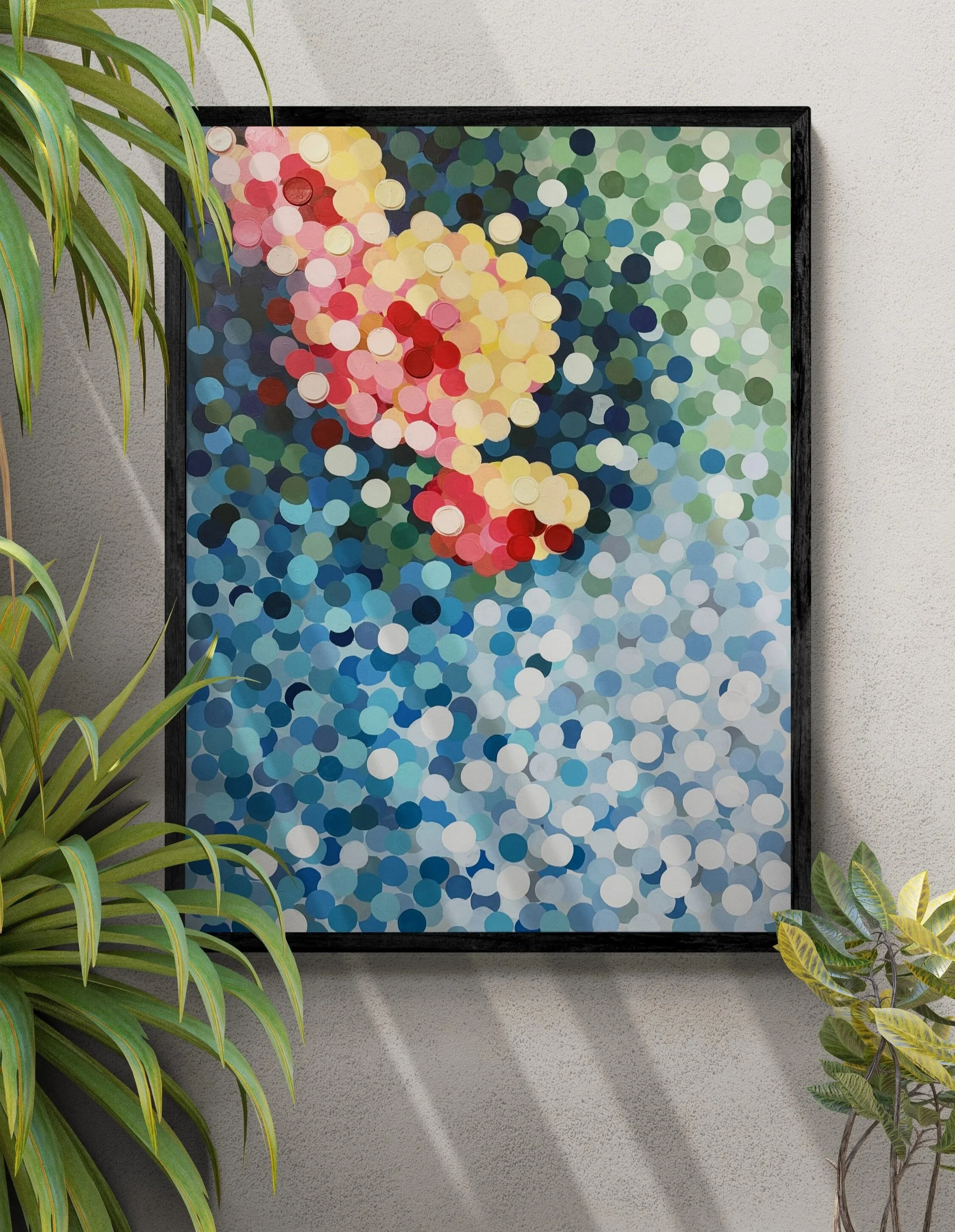 "Botanica" is a 30 x 40" pieces that celebrates the vitality of nature through layered color and texture, capturing both the serenity and vibrancy of growth. *Available - $1,000*