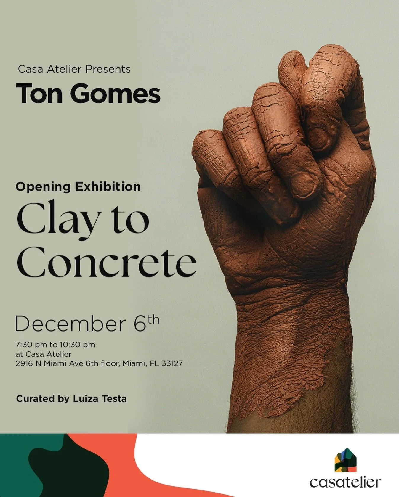 Save the date | Clay to Concrete opens on December 6th at @casatelierarts in Miami.

This exhibition marks an important moment for me. It brings together photography, painting and clay works in a way that connects my portrait practice with the memori