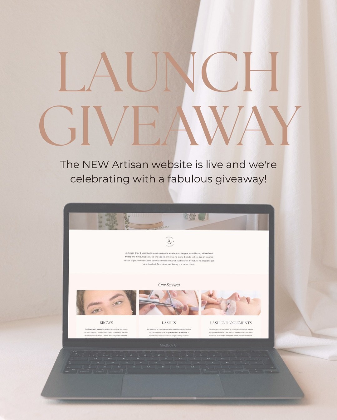 We&rsquo;re celebrating the website launch in a BIG WAY with a giveaway valued at $700! Winner will be announced on Monday, July 7th!

To enter:
1. Follow us! @artisanbrowandlash
2. LIKE this post
3. SAVE this post
4. SHARE this post to your story
Wa