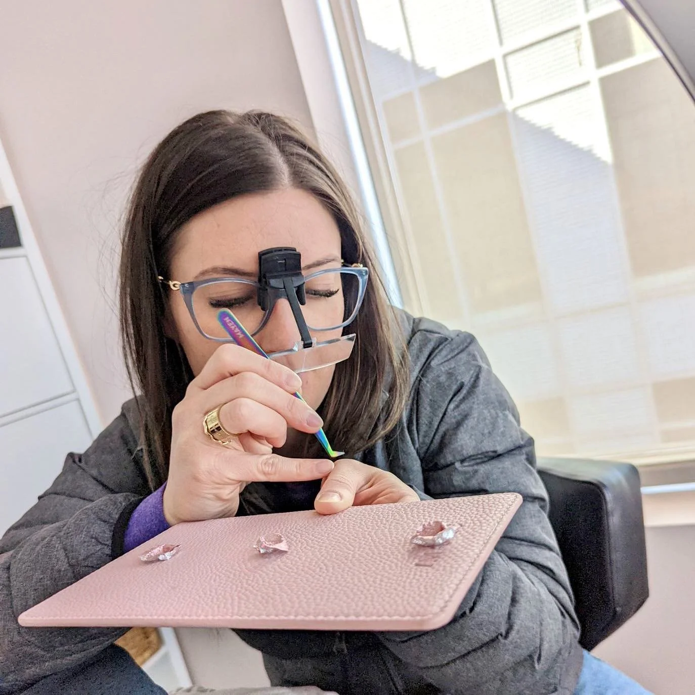 When a lash nerd meets a design engineer, science-y things are bound to happen! Does anyone else spend their Saturday testing the efficacy of filtering films to better preserve drops of lash adhesive? 🤓 Rest assured beauty, you&rsquo;re in the hands