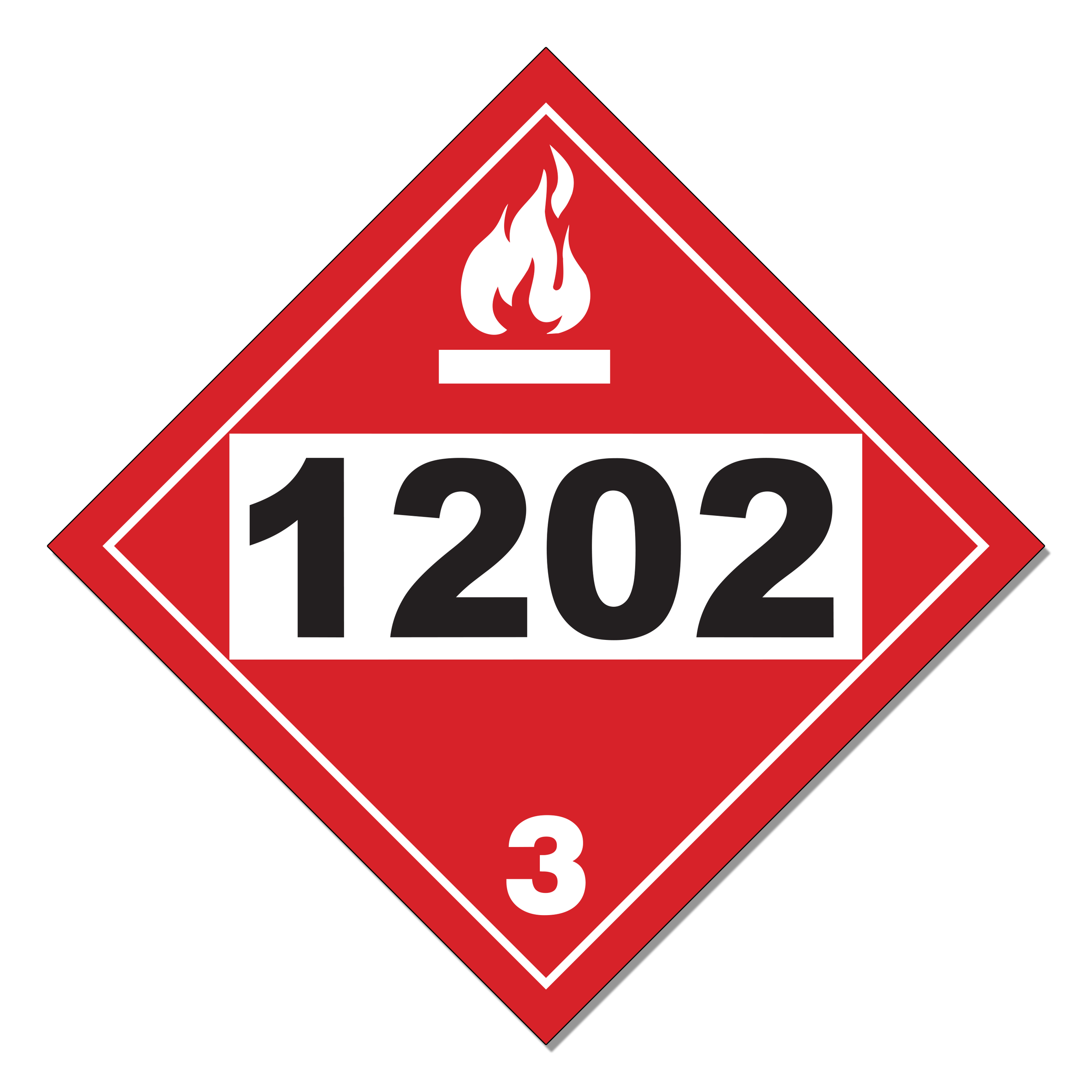 Flammable Placcard - Decal, Coroplast, Styrene or Aluminum available - 10.75" by 10.75" (or any custom size)