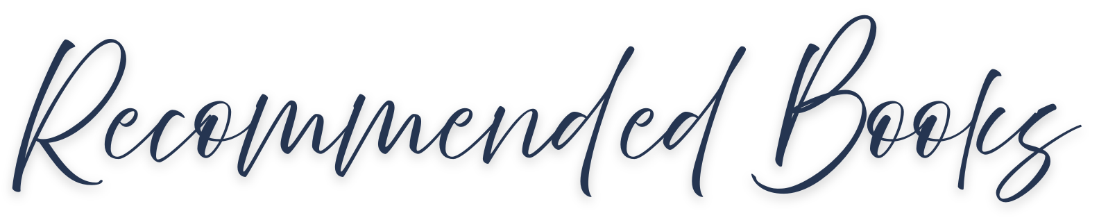 Text that reads 'Recommended Books' in a handwritten style font.
