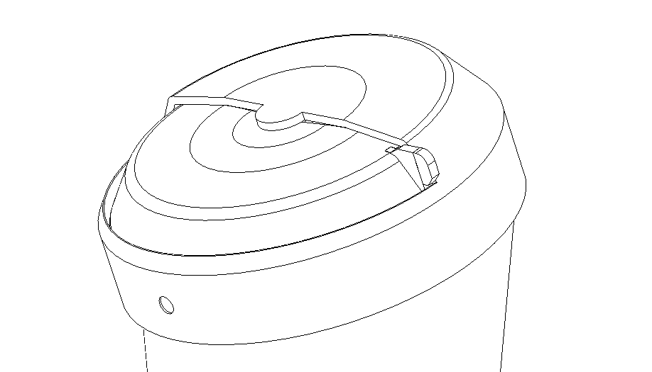 Line drawing of a disposable coffee cup lid