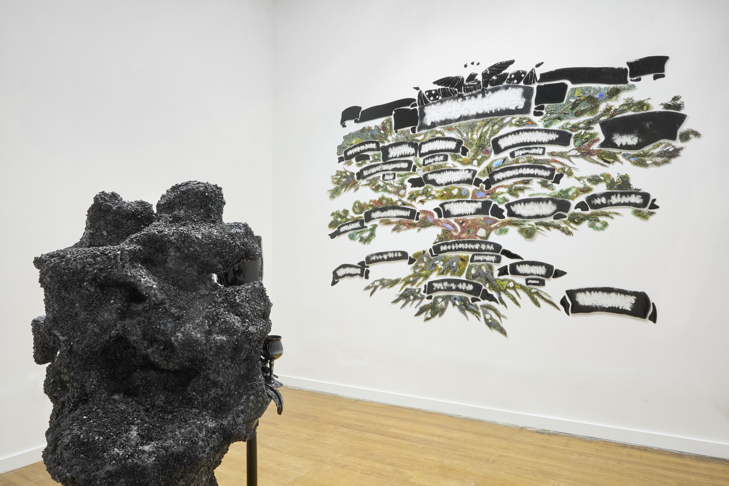 Installation image of  Beth Lipman: The Map is Not the Territory  at One-Off Exhibitions.  Photo credit: Rich Maciejewski.