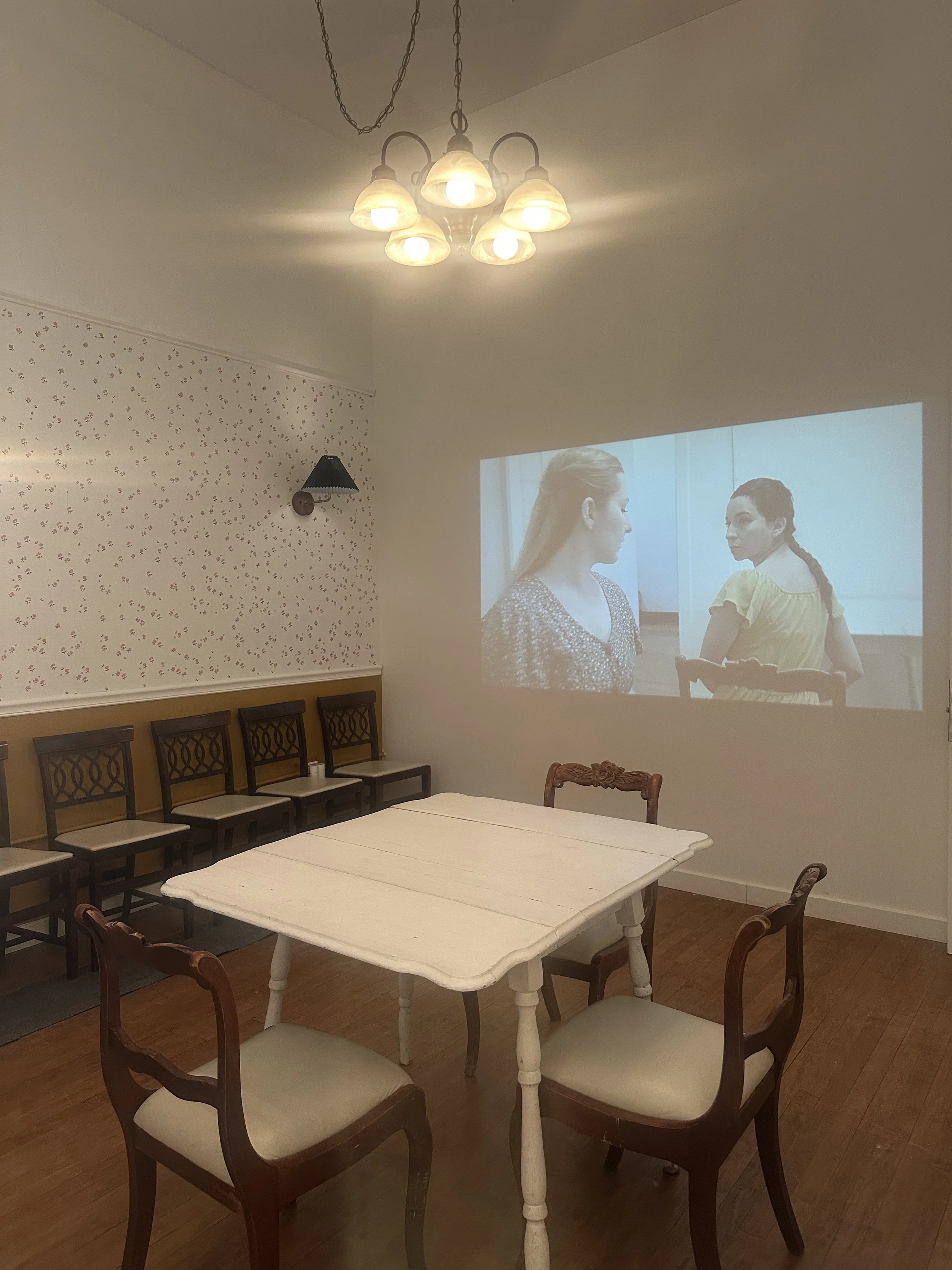 Installation image of something familiar by Dawn Springer Dance Projects at One-Off Exhibitions.