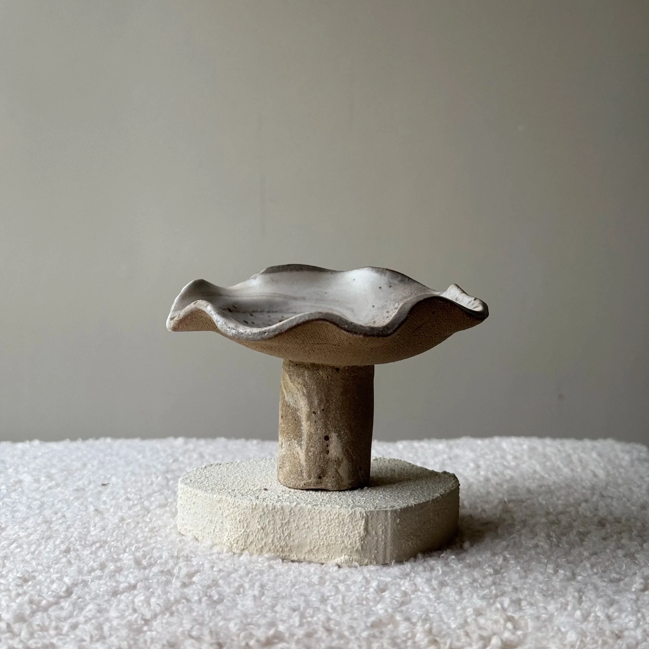 Sandstone Nerikomi - Pedestal Dish S