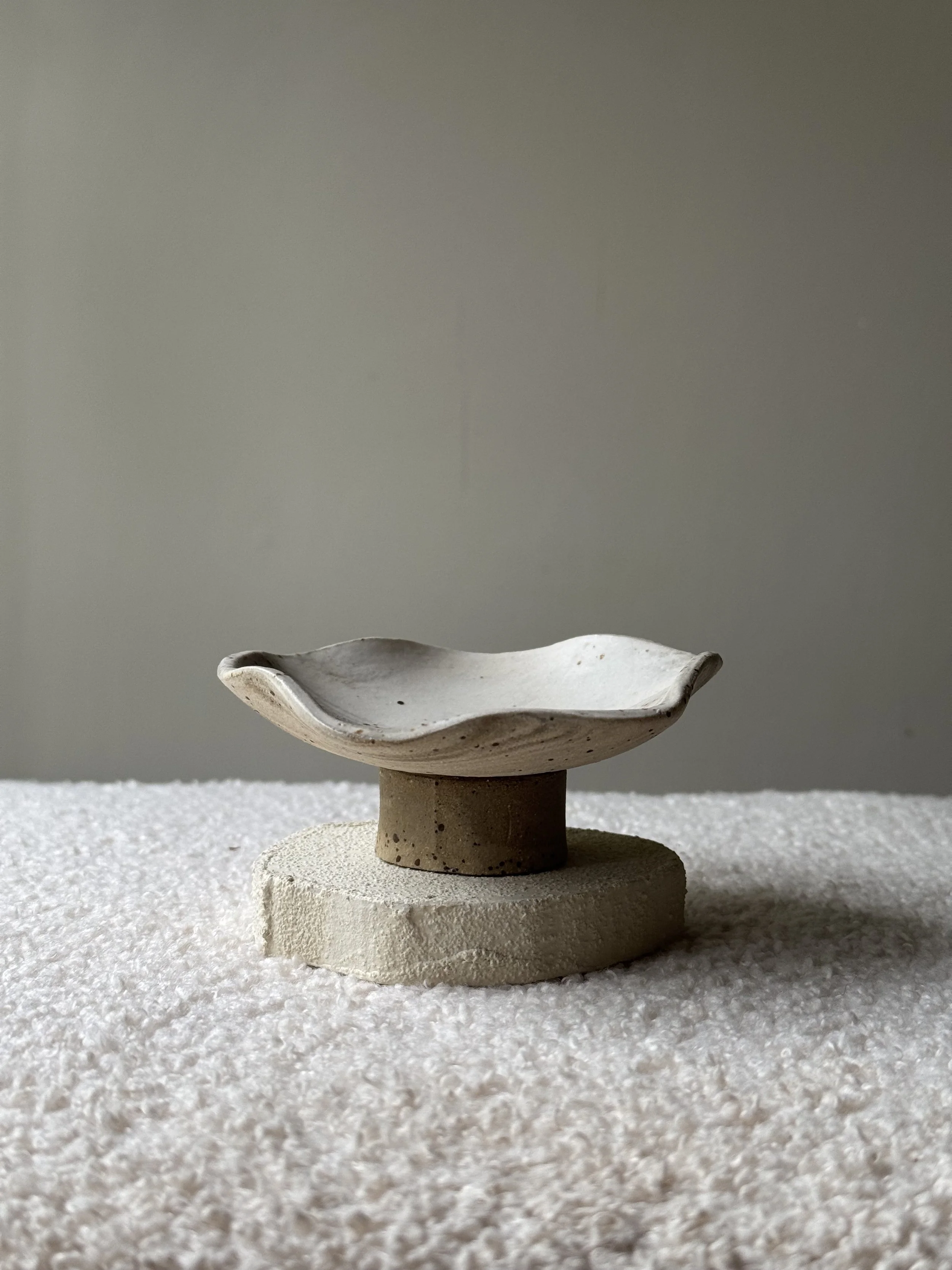 Sandstone Nerikomi - Short Pedestal Dish S