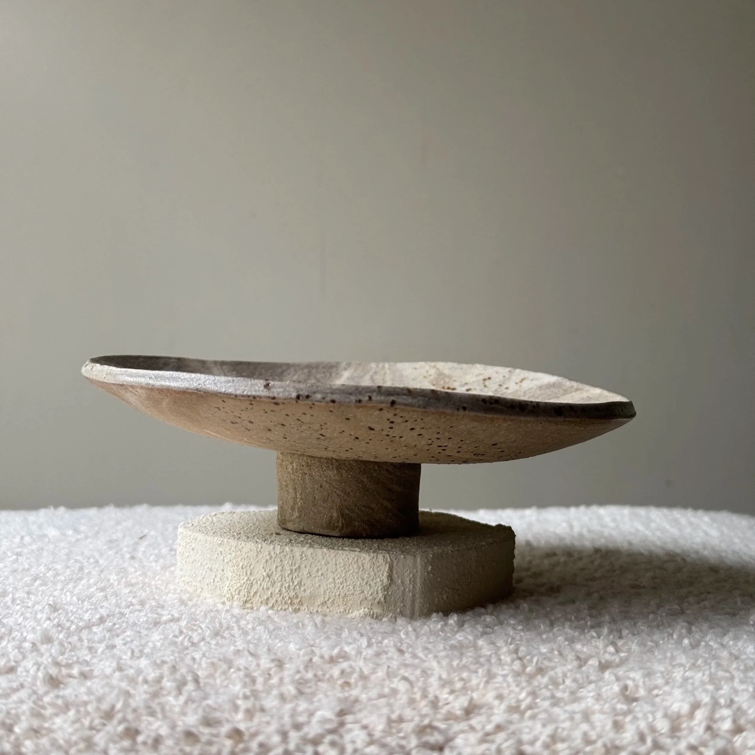 Sandstone Nerikomi - Short Pedestal Dish M