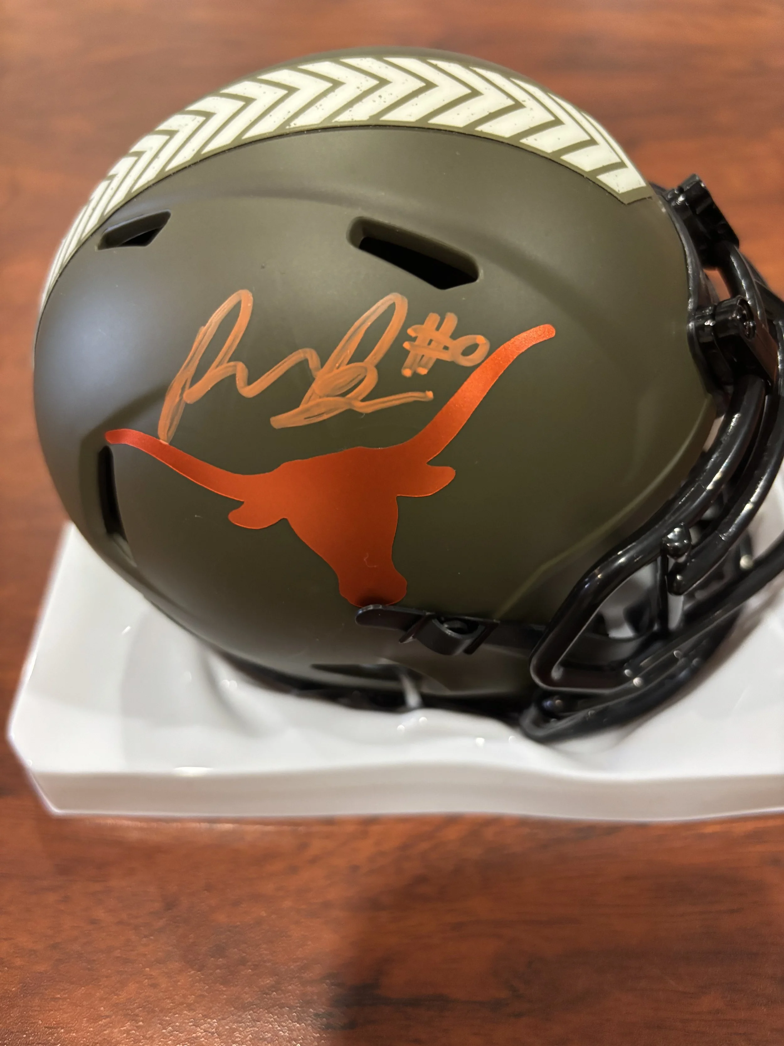 Raleek Brown signed Salute to Service Mini Helmet