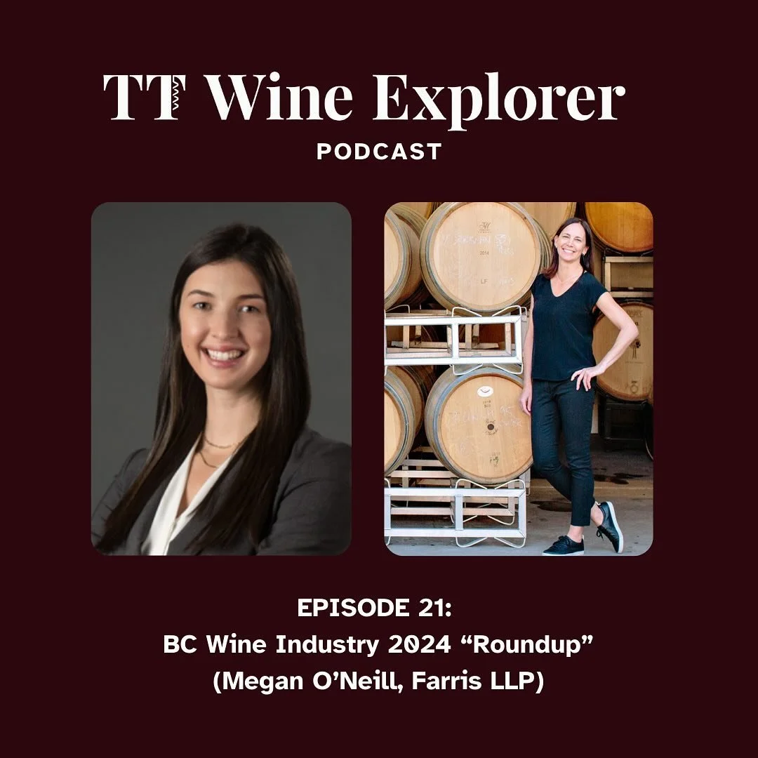 Huge thanks to @meganoneill999 of Farris LLP for sharing her expertise on key BC Wine Industry news stories from 2024.

We discuss this year&rsquo;s &ldquo;replacement vintage&rdquo;, BC&rsquo;s wine trade war with Alberta, tasting at wineries and on