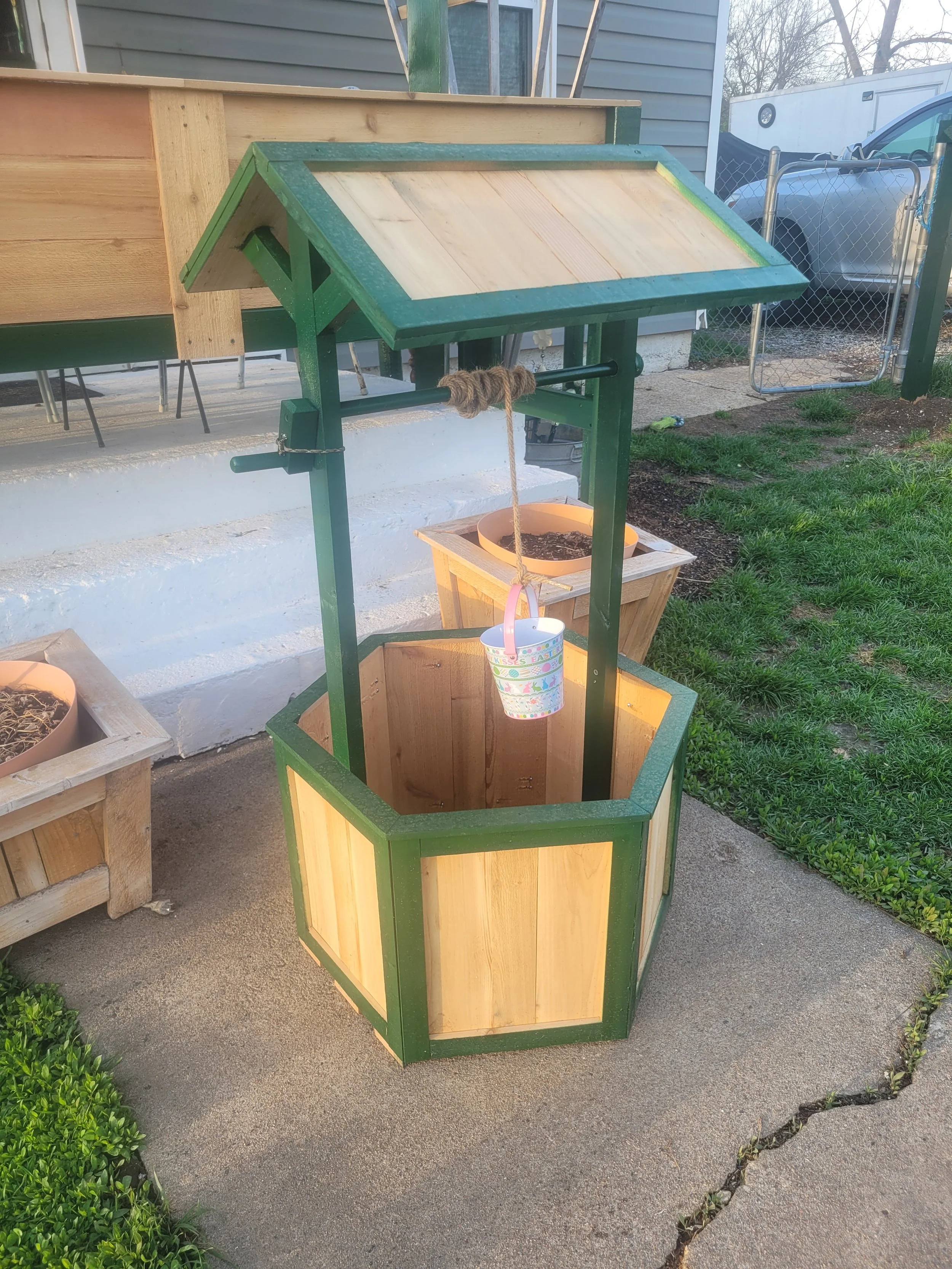 16. wishing well planter box