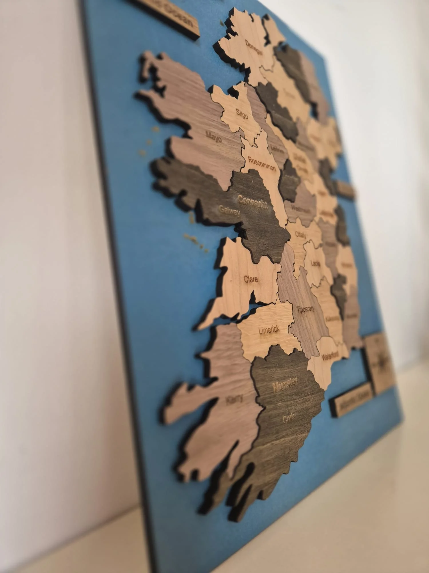 Rustic Irish Map artisinal wooden Ireland home decor map — BOGANDBRASS