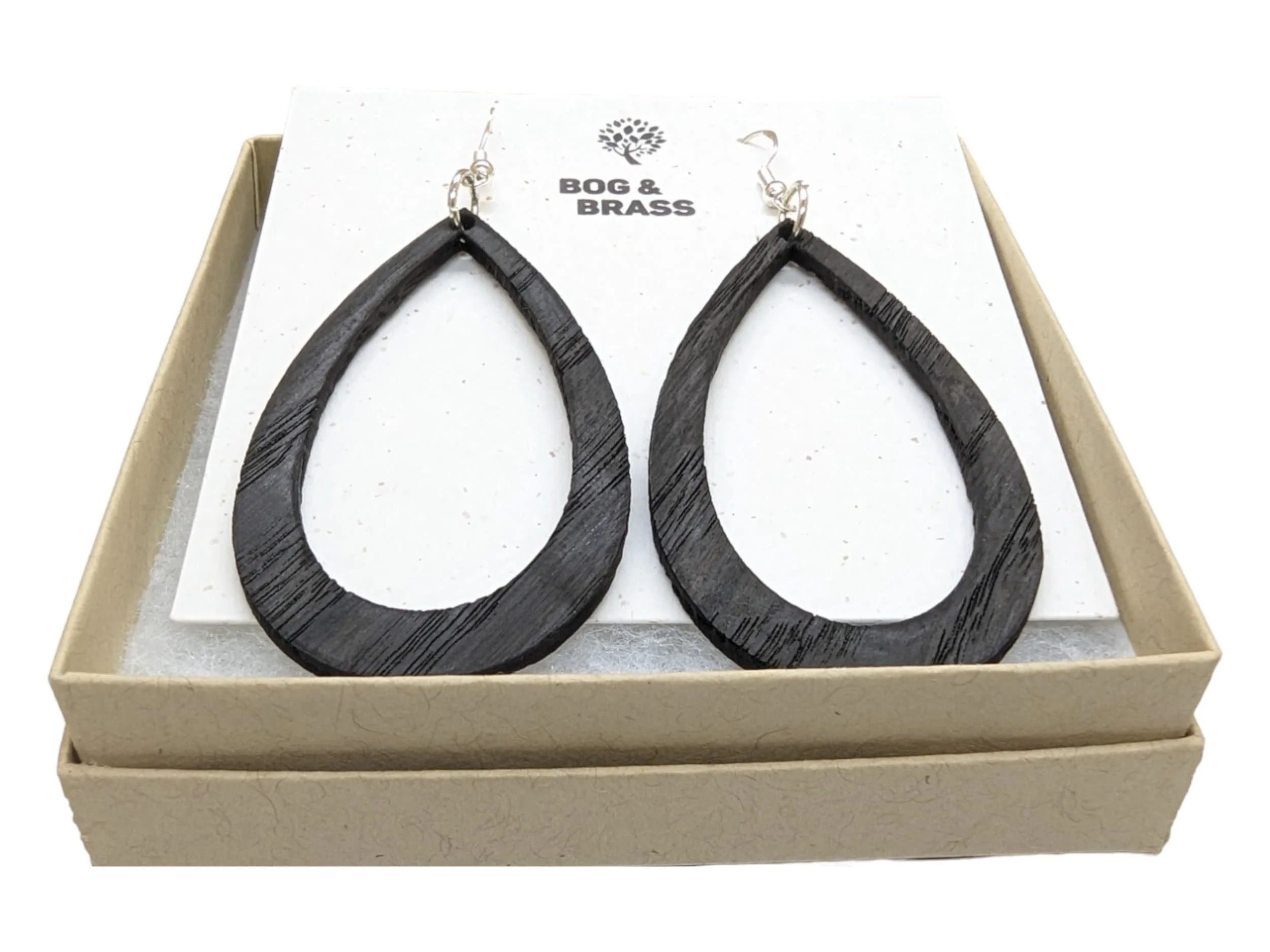 irish bog oak dangle earrings