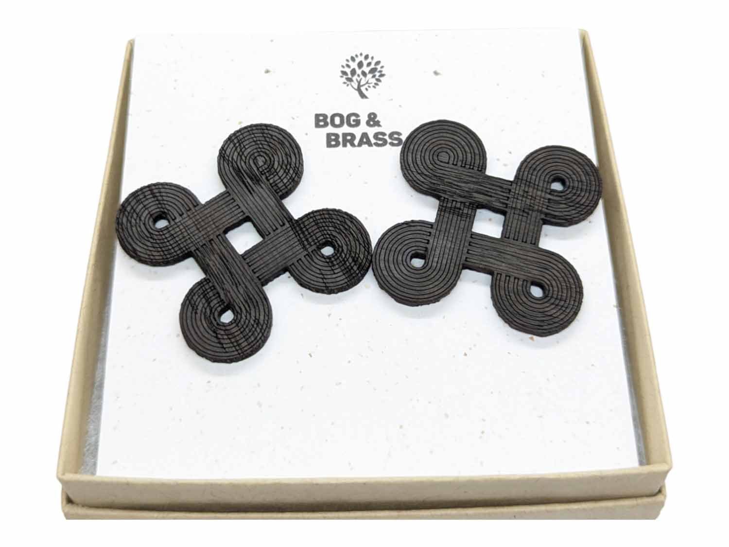 Irish Bog Oak Bowen Knot Studs