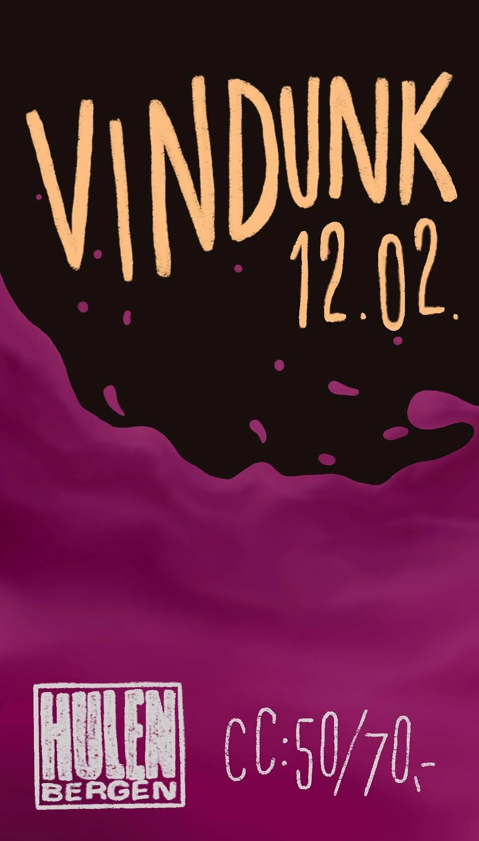 wine event illustrated instagram story orange text purple liquid
