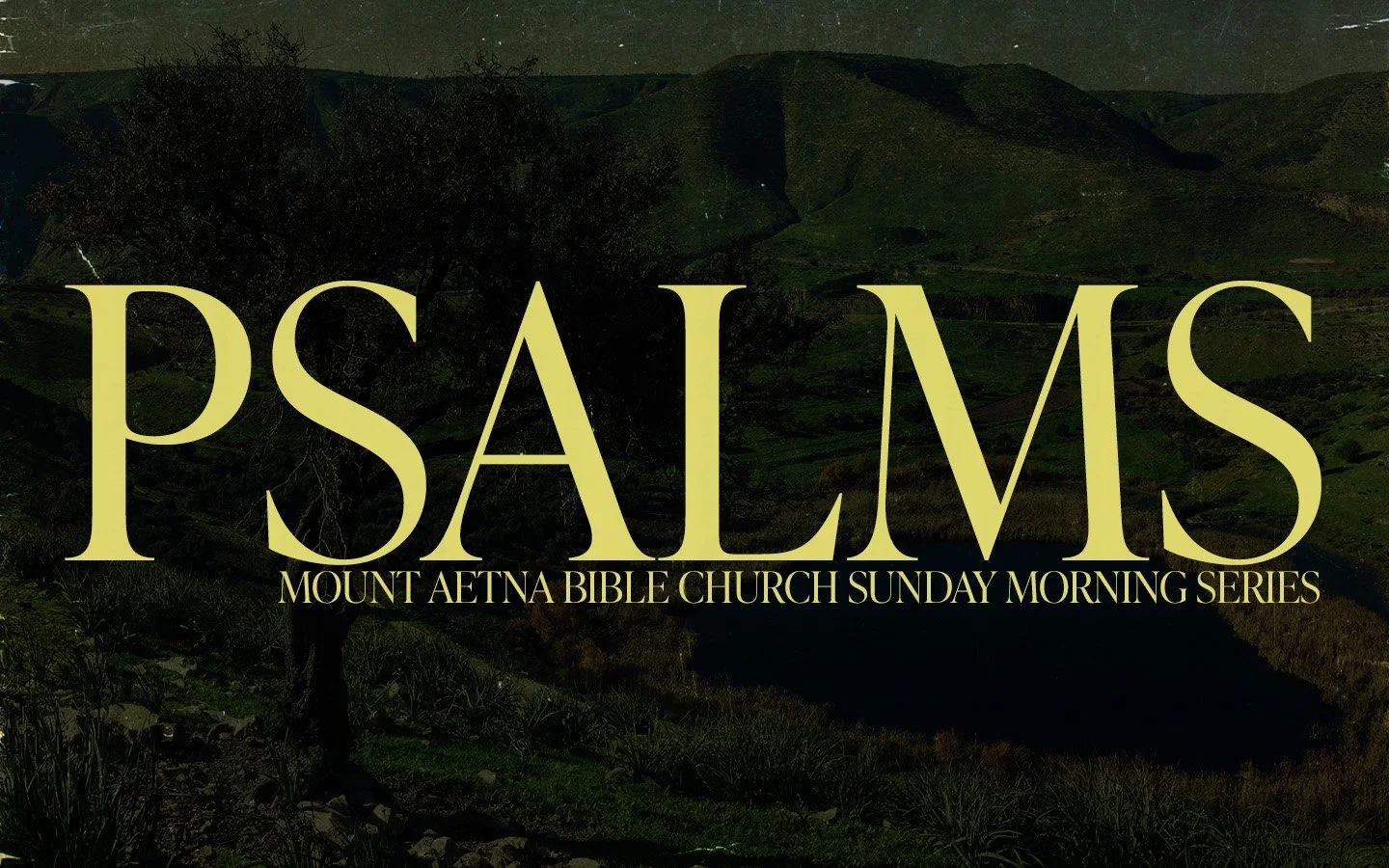 PSALMS Sunday Sermon series starting November 1 - December 6, 2026