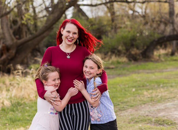 Mom & two daughters spring photo Great Falls, MT