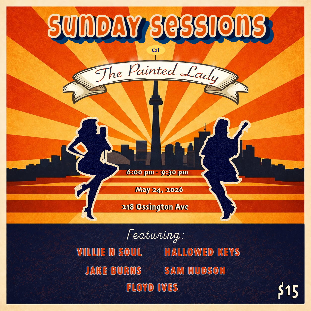 Sunday Sessions: live Rock, indie, Hiphop/r&amp;B, alt-country by to’s est. + best upcoming acts 6pm