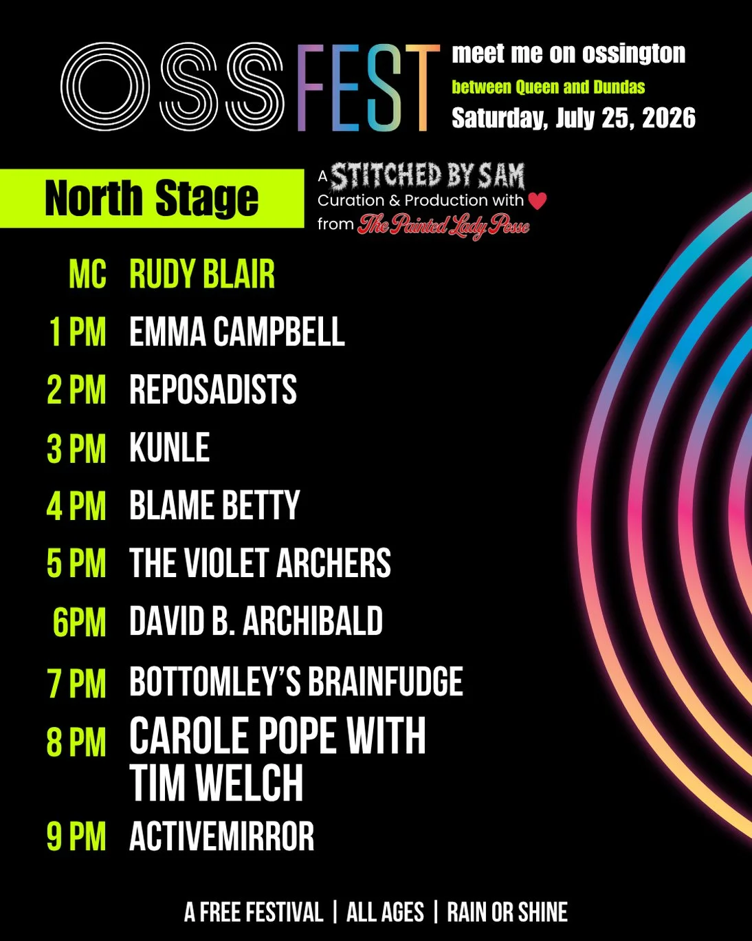 🎶 OSSFEST 2026 – NORTH STAGE 🎶